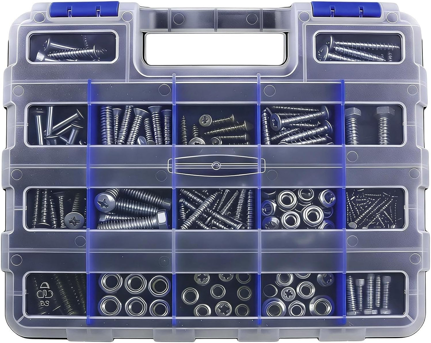 GENERIC Boîte De Rangement Pour Vis – 34 Compartiments Double Face | Boîte à Outils Pour écrous, Boulons, Clous, Bijoux, Articles De Pêche, électroniques, Garage, Atelier, Bureau, Maison