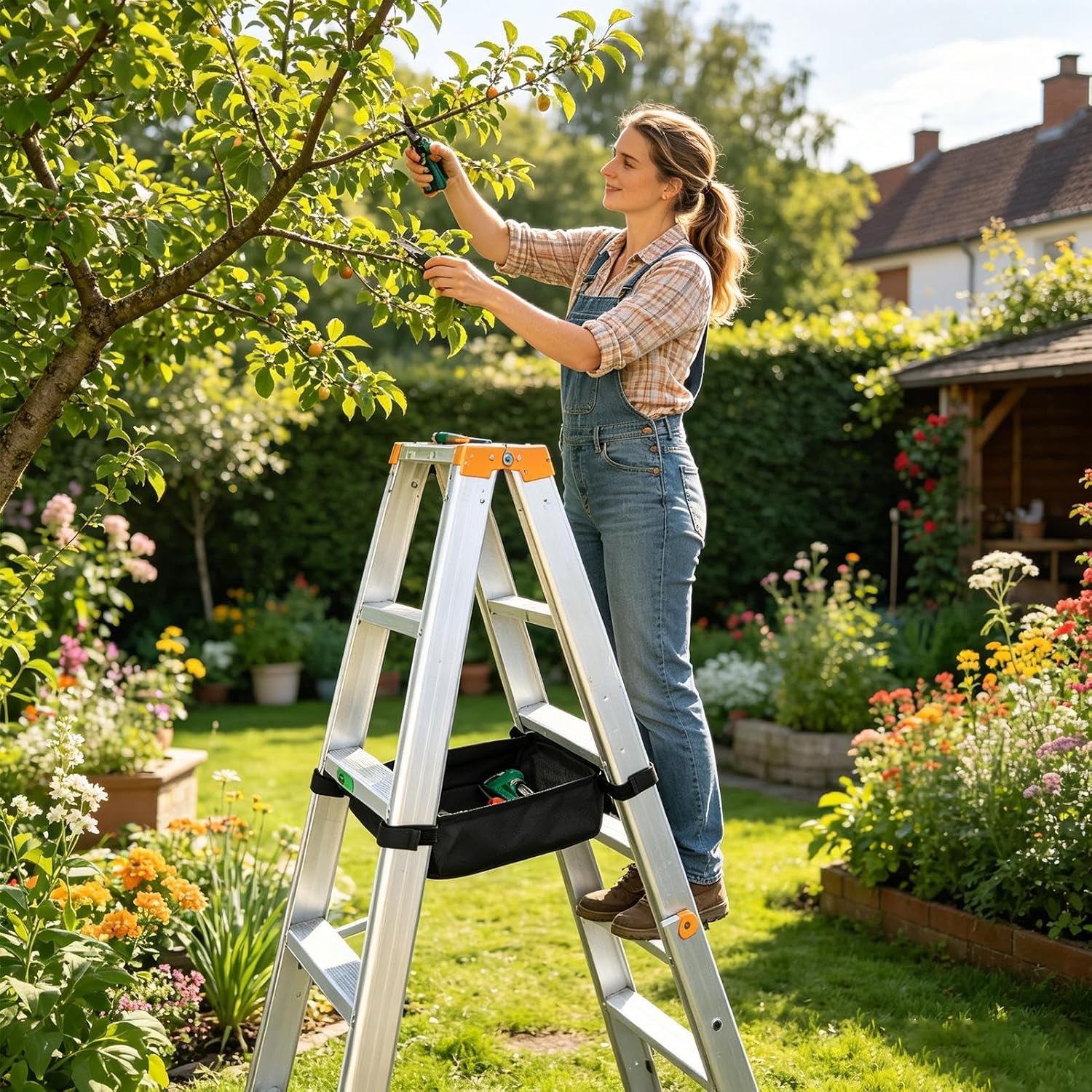  Porte-outils Ladder Caddy - Rangement Pour Clés | Sac à Outils Télescopique Pour échelle | Pour Peintres, Bricoleurs, Propriétaires, Menuisiers, Couvreurs, Techniciens, Travailleurs Du Bois, Atelier