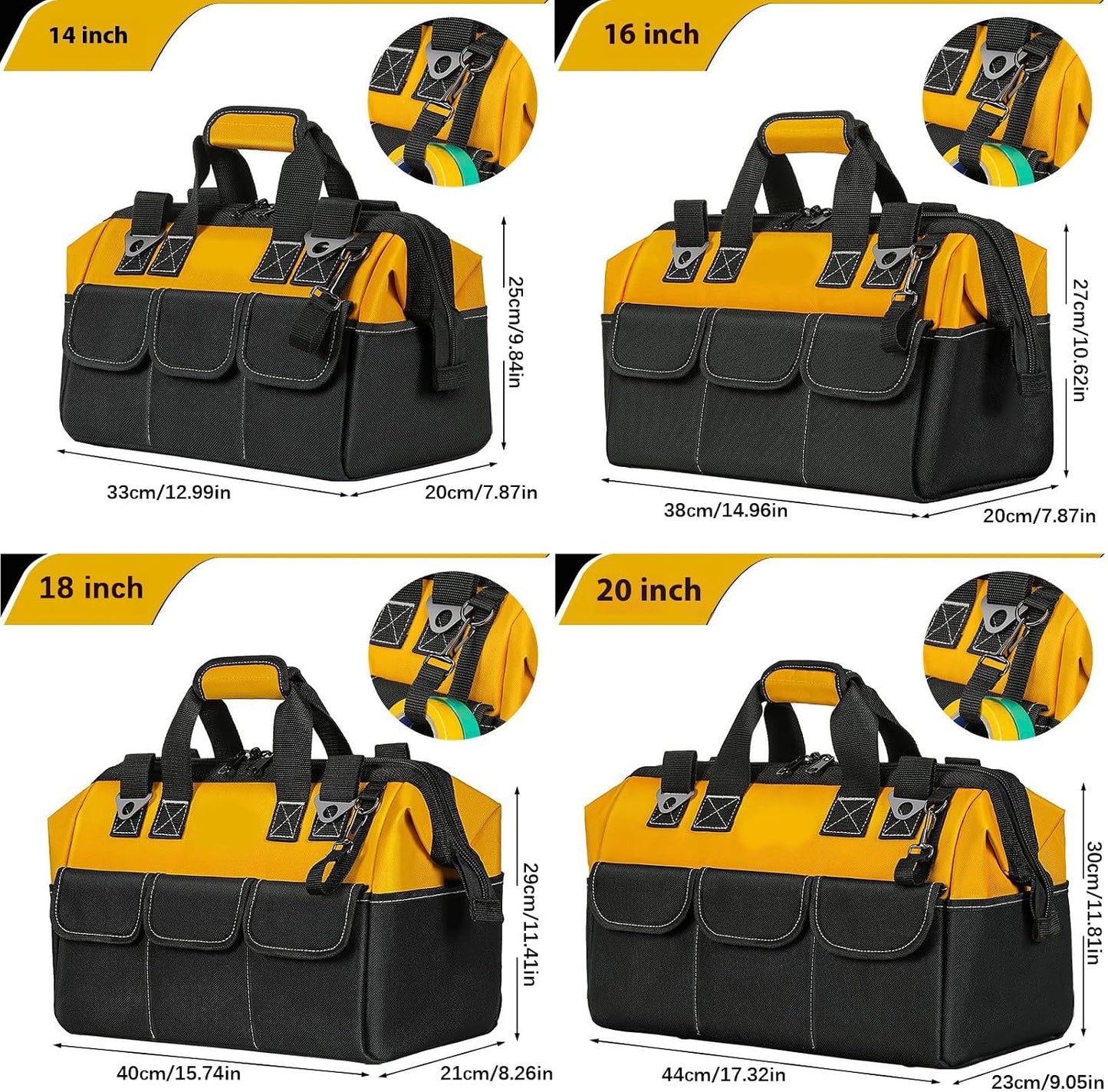  à Outils Oxford Robuste 14/16 / 18/20 Pouces, Capacité Pour électriciens, Ateliers, à Outils Robuste Pour La Maison