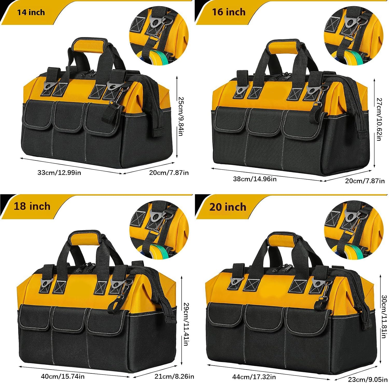  à Outils Oxford Robuste 14/16 / 18/20 Pouces, Capacité Pour électriciens, Ateliers, à Outils Robuste Pour La Maison
