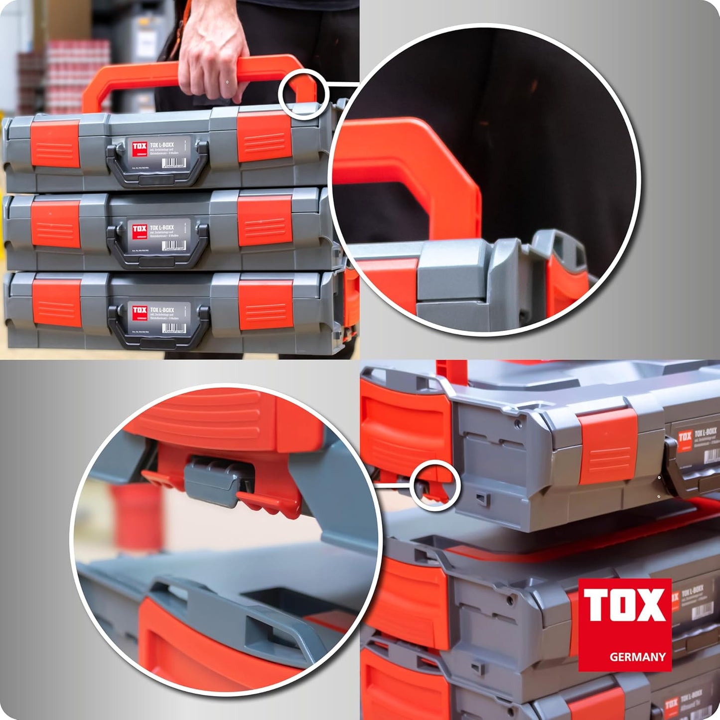  Coffret TOX L-BOXX En Kit, Empilable Et Encliquetable Avec Le Système L-BOXX, 8 Compartiments Pour Petites Pièces, Rangement Clair Pour Chevilles Et Vis, Kit De 5 Pièces, 094909152