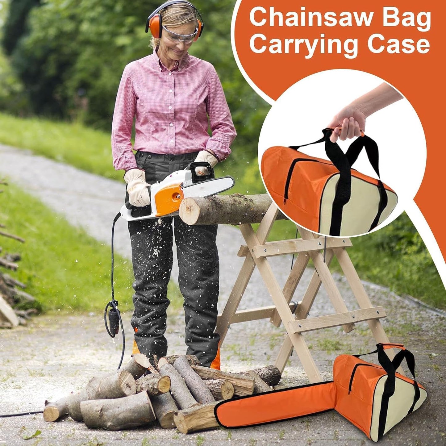  Sac Pour Tronçonneuse, étui De Transport Portable, Porte-outil Multifonction, Protection Solide, Scie à Chaîne électrique, Rangement Pratique, Compact Idéal Pour Le Jardinage, Le Dressage Et Les