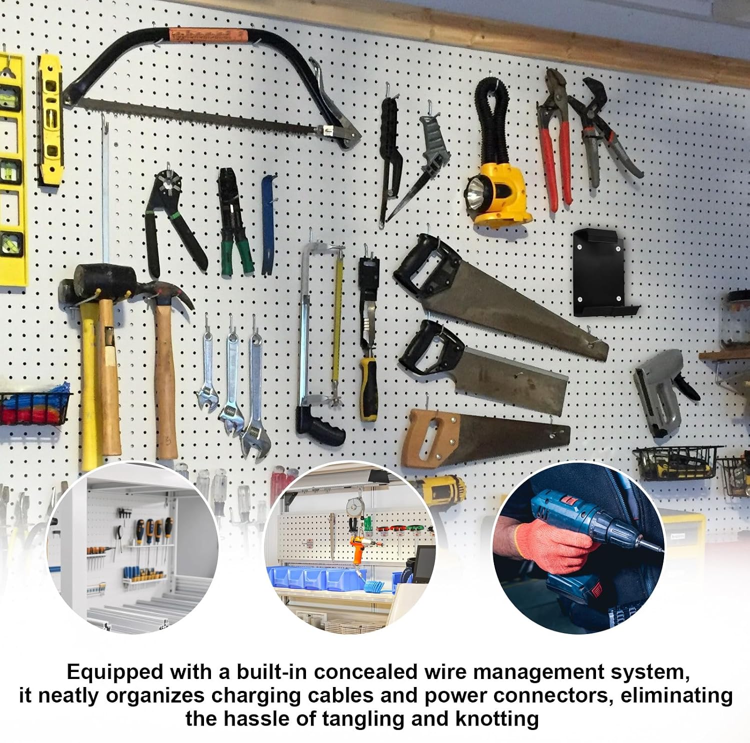  Organisateur D'outils électriques, Exercice De Mural Et Porte-outils Avec Construction Robuste, Support De Stockage Des Services Publics Pour Une Perceuse électrique, Un Marteau, Un Tournevis