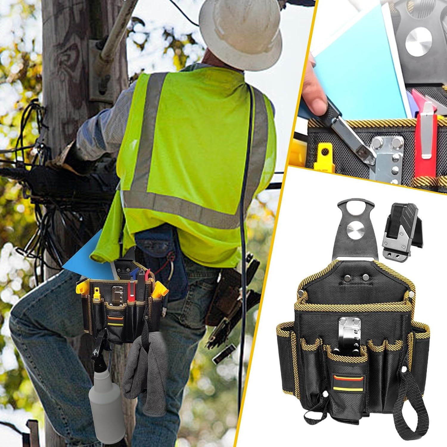  Pochette à Outils Ceinturée Pour Électricien - Organisateur De Travail Et Porte-Outil Pour Techniciens | Ceinture Holster Légère Utilitaire Pour Adultes Coiffeurs Artisans Ouvriers