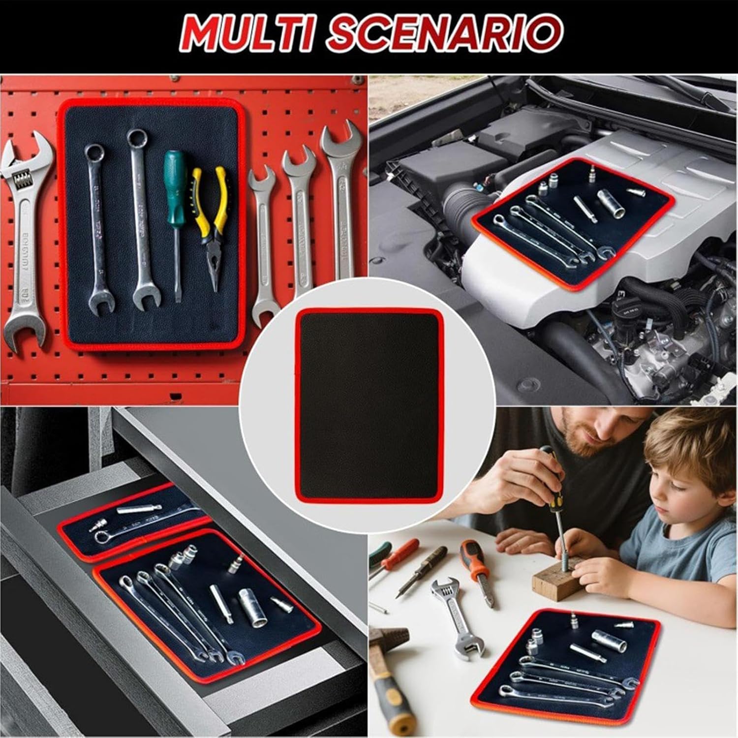  Tapis Magnétique Pour Outils - Organiseur De Pièces Métalliques - Tapis Magnétique Non-Glissant Pour Mécaniciens,pour Mécanique, Boulons, Clés, Garage Et Atelier