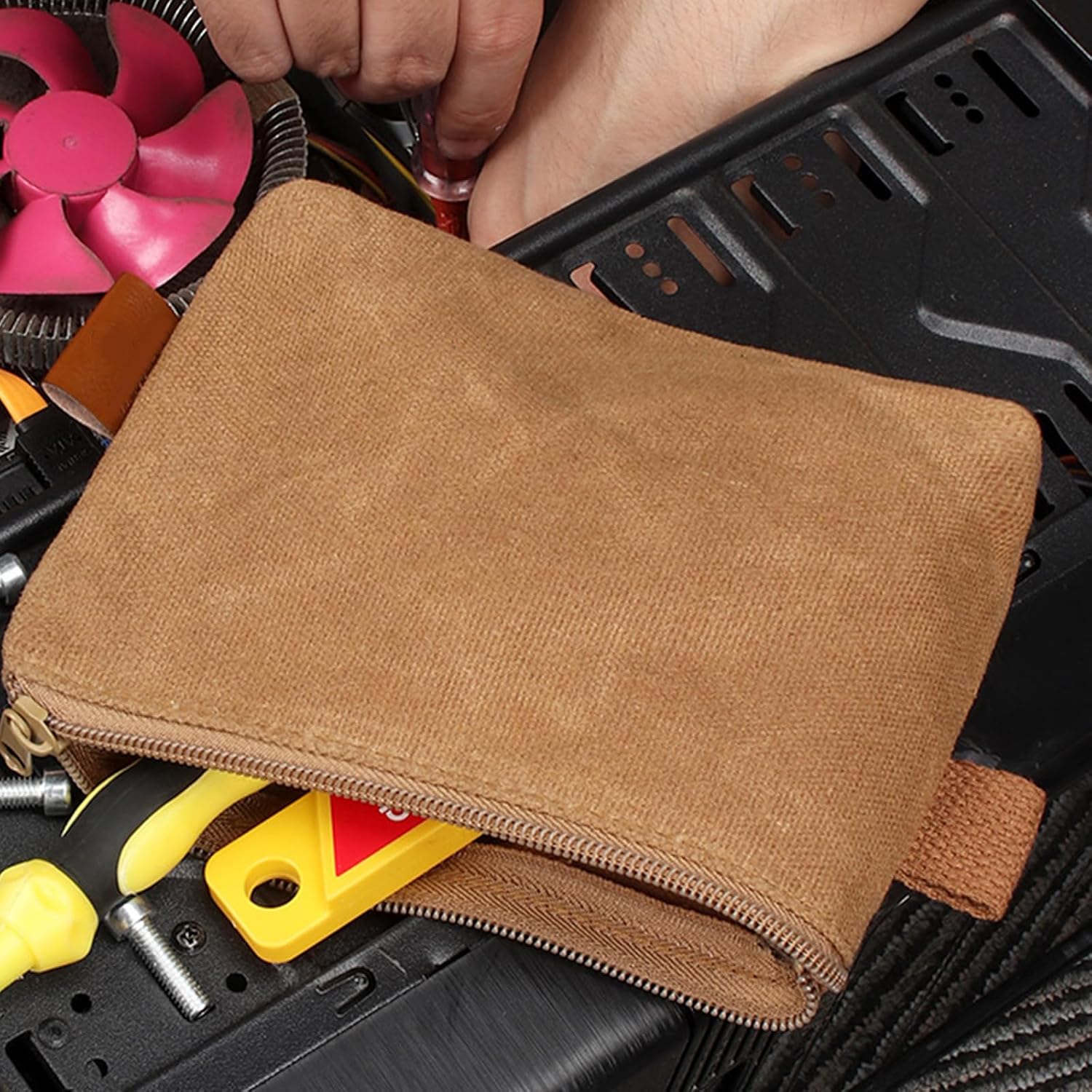  Sac à Outils En Toile étanche - Collection De 3 Pièces - Fermeture éclair - Organisateurs Pour Un Rangement Et Une Organisation Pratiques