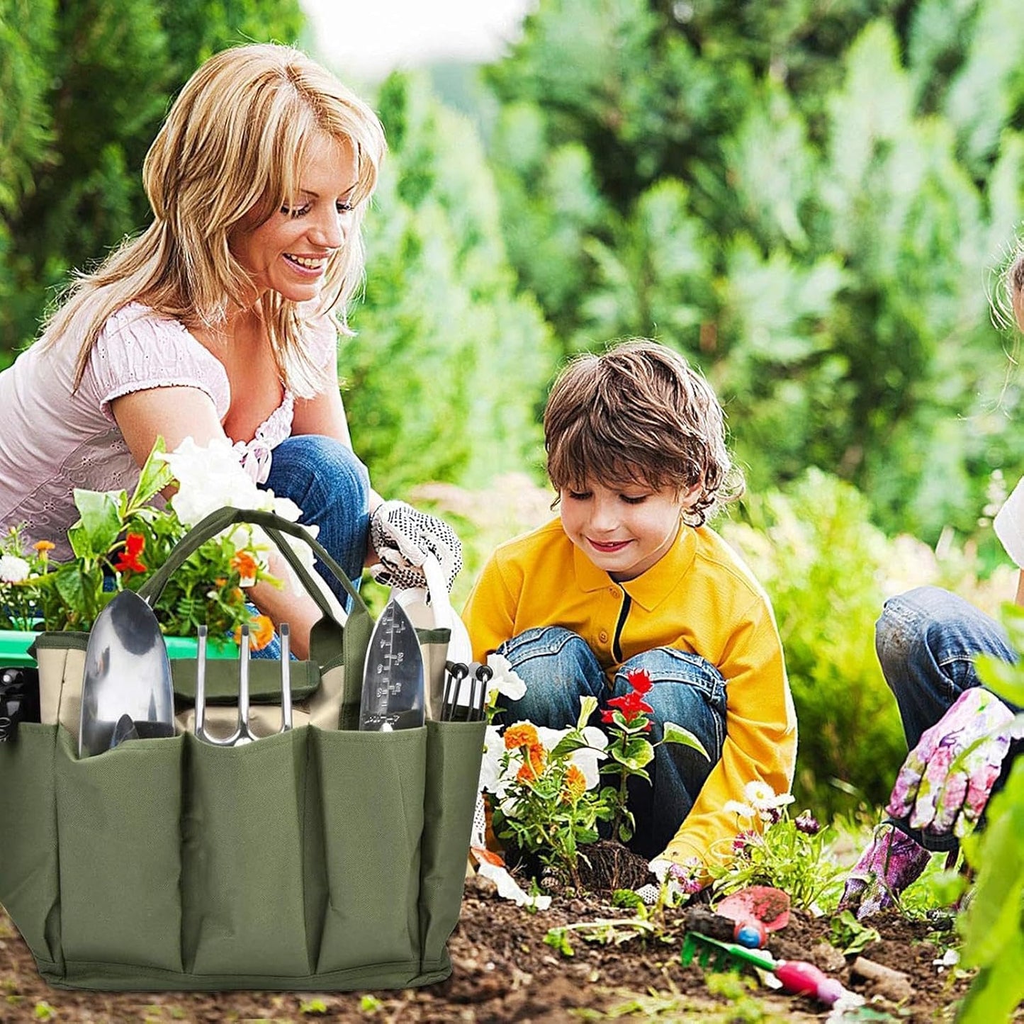 GENERIC Sac à Outils De Jardinage | 8 Poches Latérales étanche – Sac De Rangement Pour Outils | Pour Gants, Ciseaux, Râteaux, Clés, élagage, Transplantation