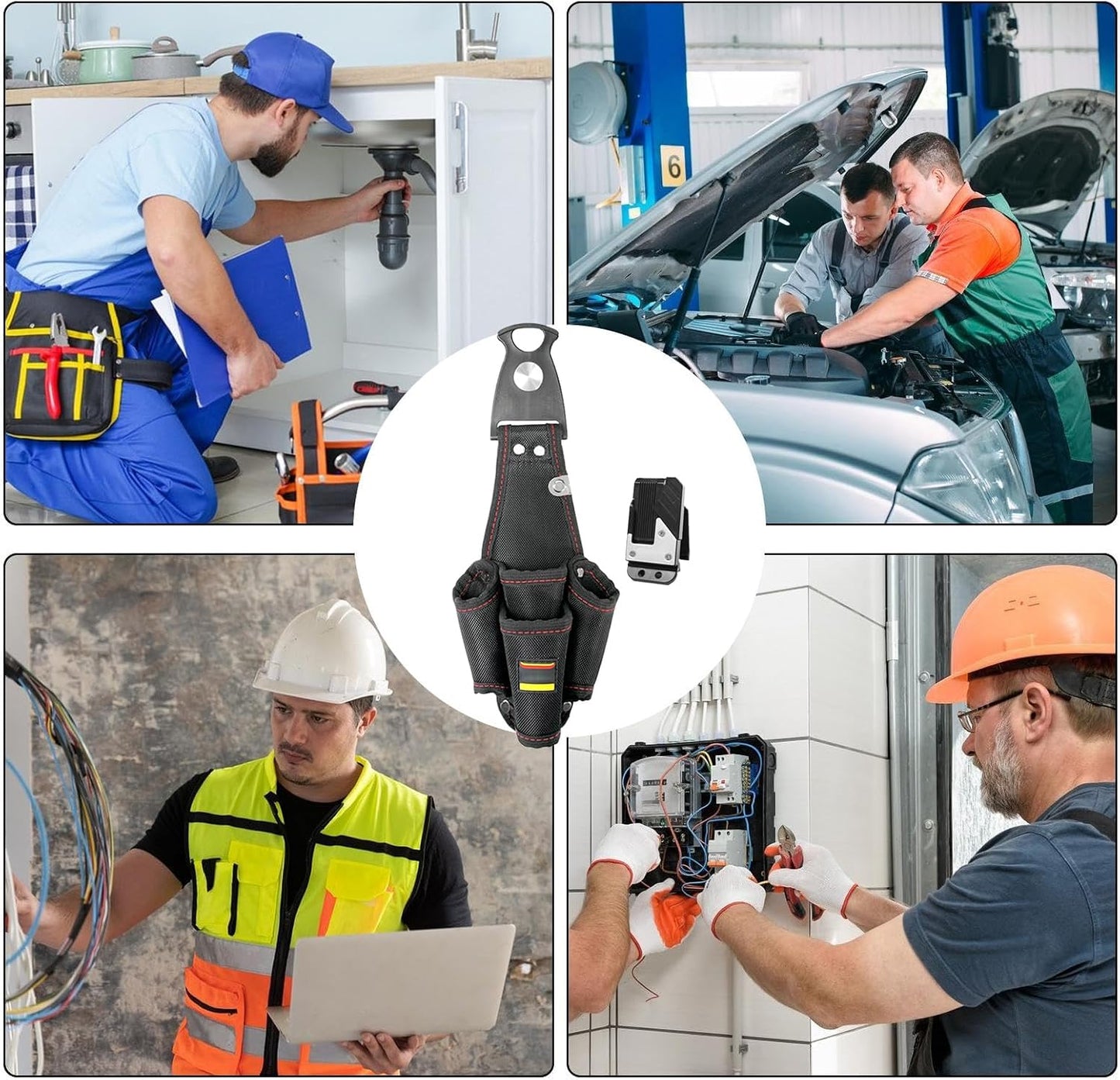 Genérico Ceinture Porte-outils,Sac Organisateur Portable | Sac à Outils De Vie électricien - Convient Pour Les Mécaniciens Hydrauliques Roofer Entrepreneurs De Construction Charpentiers Et Papas