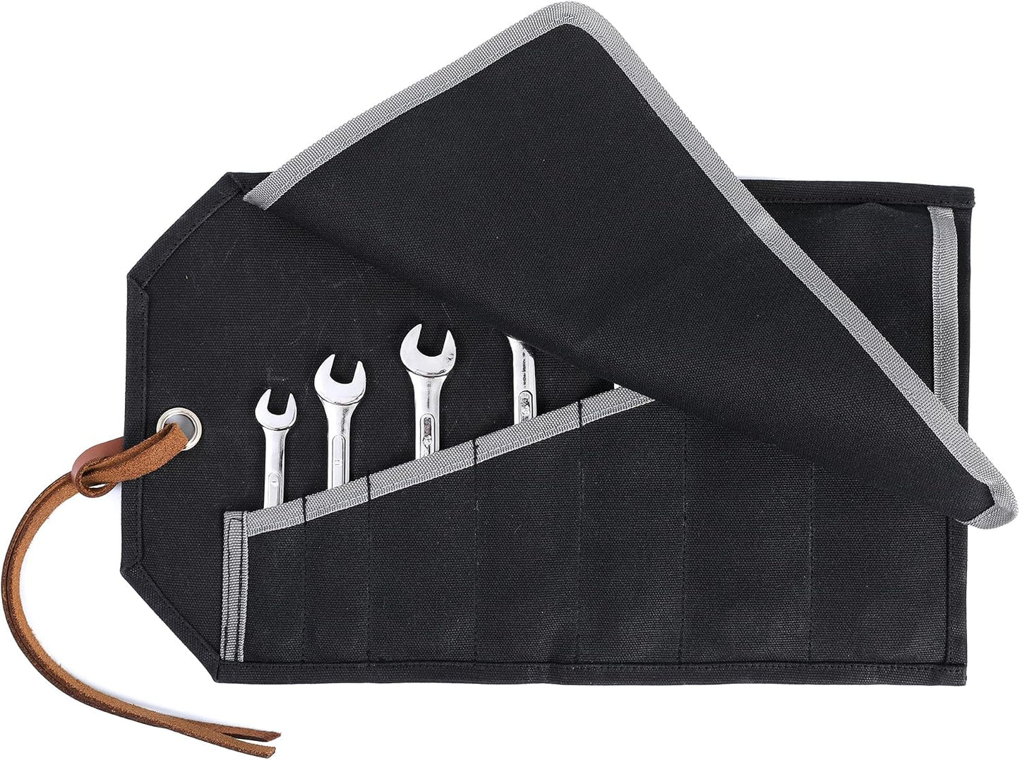  Sac De Rangement Pour Outils, 16 Oz En Toile Cirée, Résistant, 10 Poches, Métrique Et SAE, Porte-clé Avec œillets, Kaki, 45,7 Cm L X 38,5 Cm L