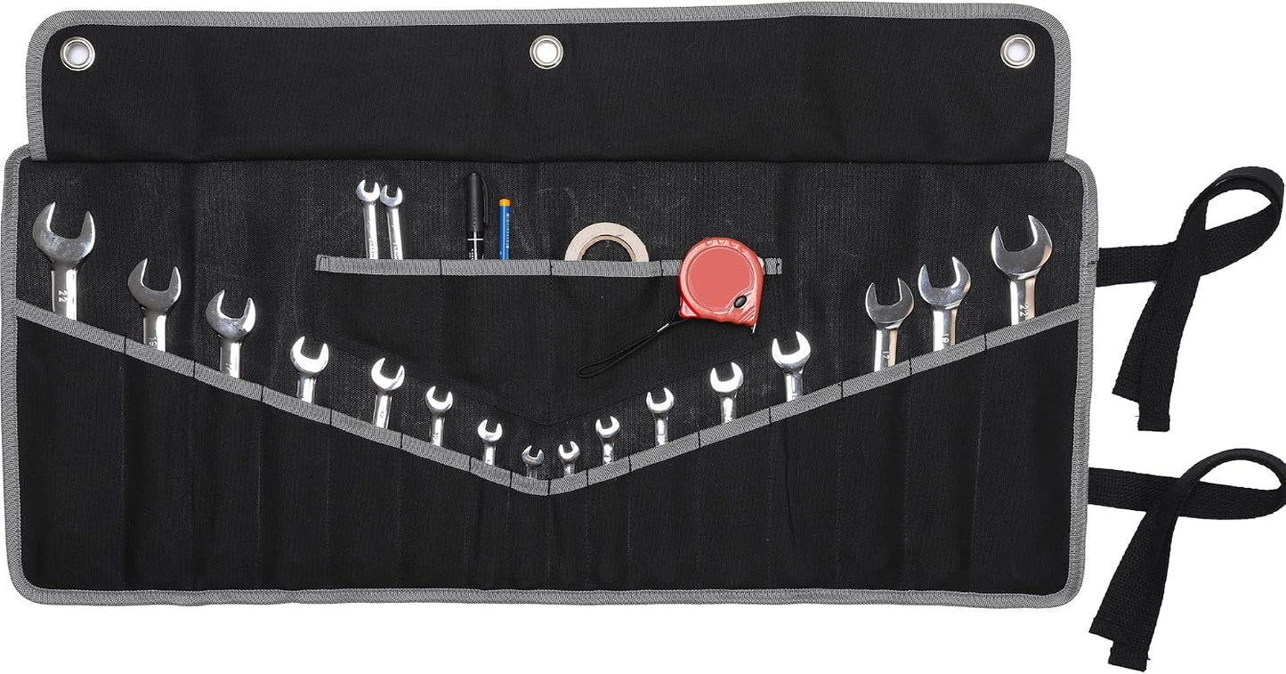  Sac De Rangement Pour Outils, 16 Oz En Toile Cirée, Résistant, 10 Poches, Métrique Et SAE, Porte-clé Avec œillets, Kaki, 45,7 Cm L X 38,5 Cm L