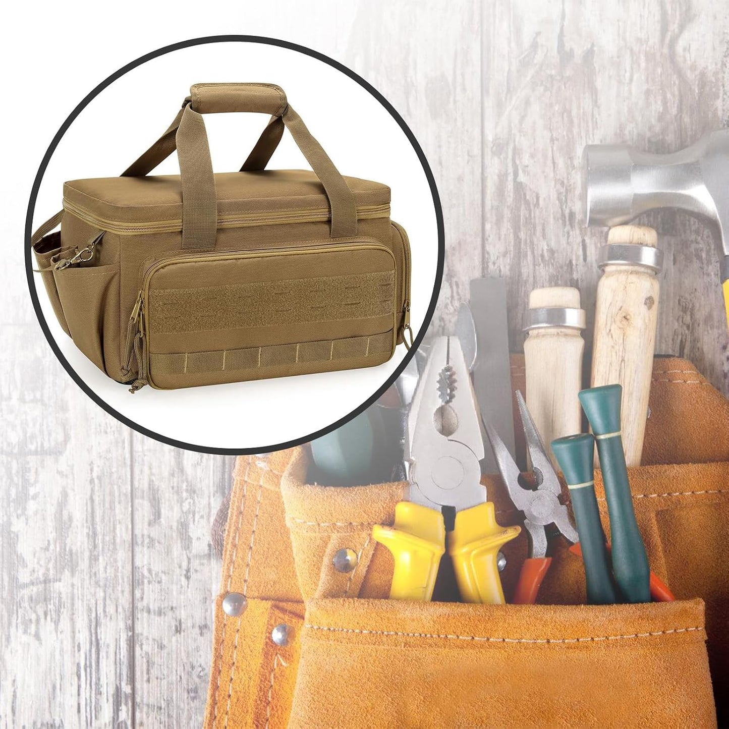  Sac De Travail Multifonction Avec Séparateur Amovible Et Plusieurs Poches, Parfait Pour La Maison, Le Garage Ou L'atelier, Sac à Outils Robuste