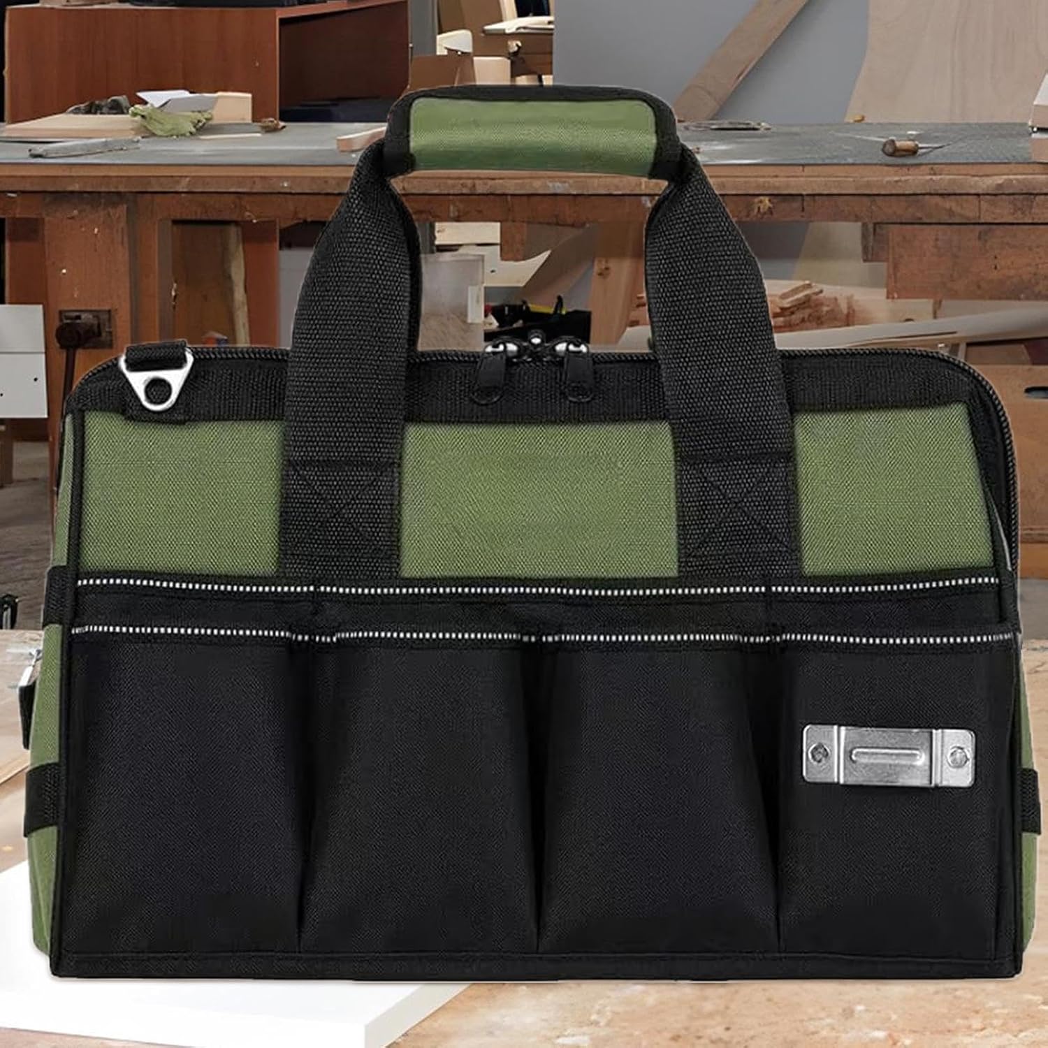 Genérico Sac à Outils, Sac Multi-poches, Grand Sac De Travail, Sac Portable Multifonctionnel, Sac à Outils Multifonctionnel Pour Réparateur Grand Sac à Outils, 8,27x14,17x8,66 Pouces