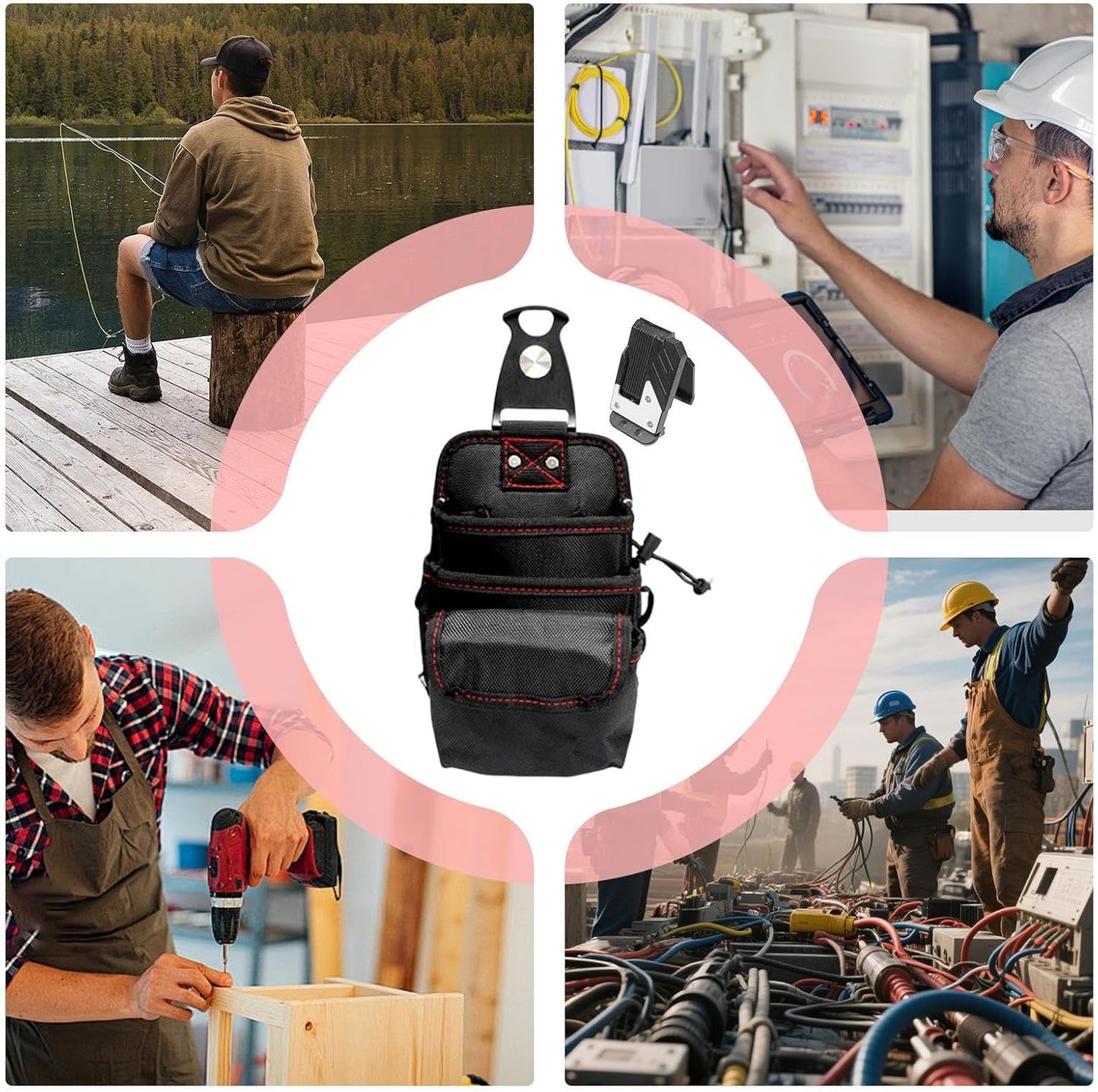 GENERIC Pochette à Outils De Taille, Ceinture Utilitaire, Porte-outils, Design étanche, Ajustement Réglable, Utilisation Professionnelle, Pour Maintenir En Toute Sécurité Les Pièces Et Accessoires D'outils à