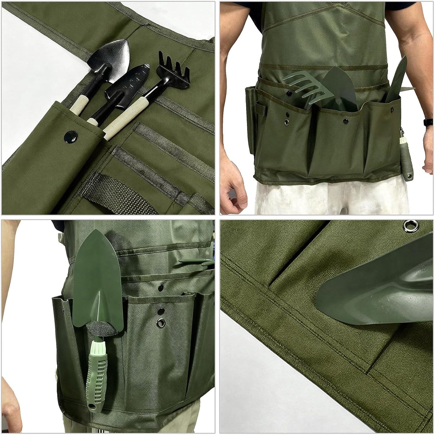  Tablier De Travail Professionnel Pour Jardinier Avec Poches à Outils Spacieuses, Sangle De Taille Confortable, Ceinture Réglable, Accessibilité à La Ferme, Tablier De Jardin
