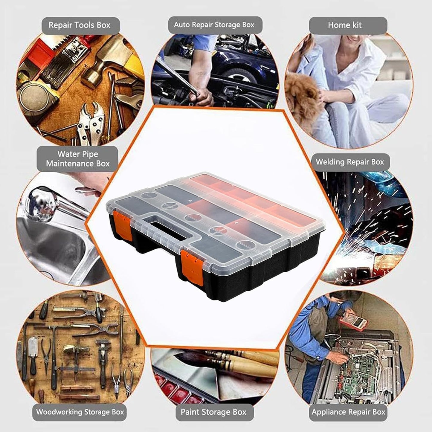 GENERIC Organisateur De Boîte à Outils | 21 Compartiments Grande Capacité Verrouillable | Conteneur Pour Petits équipements | Pour Vis, écrous, Vis, Garage, équipement De Pêche, Atelier, Atelier