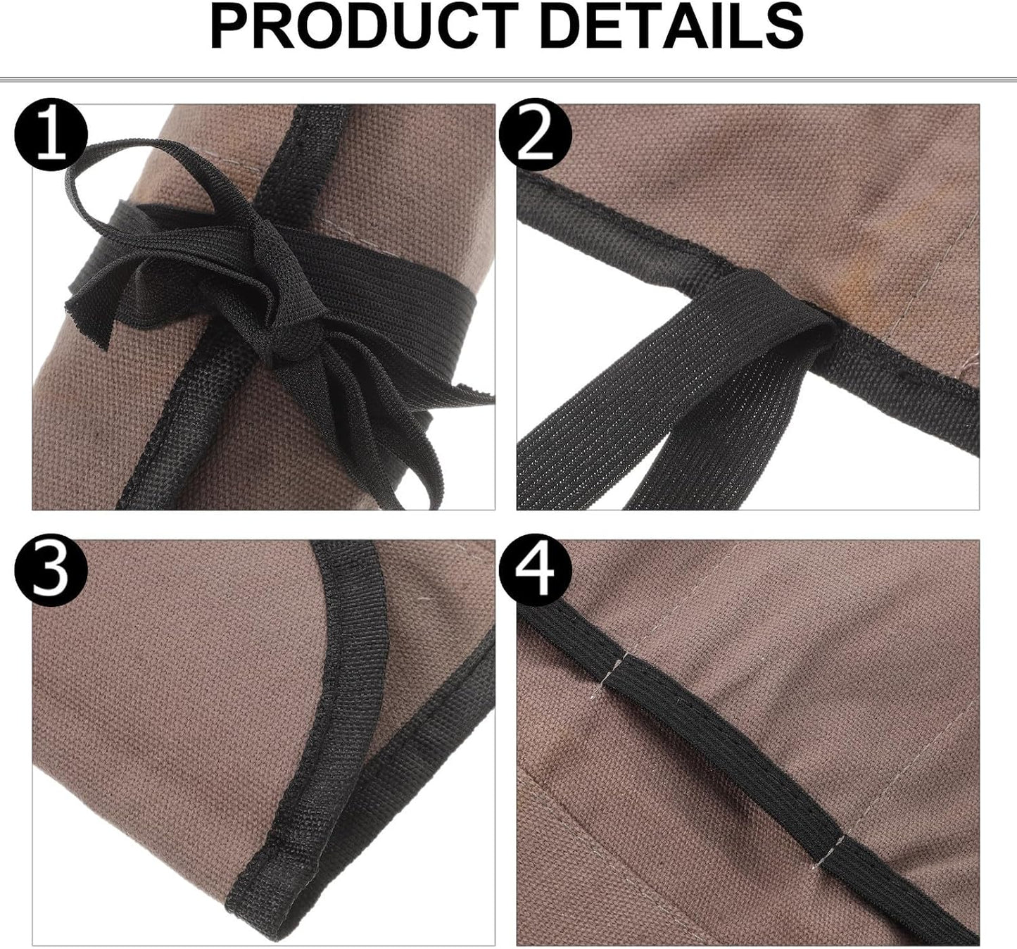  Angoily Pochette à Outils En Toile Résistante 2pcs, Facile à Nettoyer, Pour Bricolage Et Rangement, Paquet Enroulable Multifonction Pour Artisans Et Amateurs
