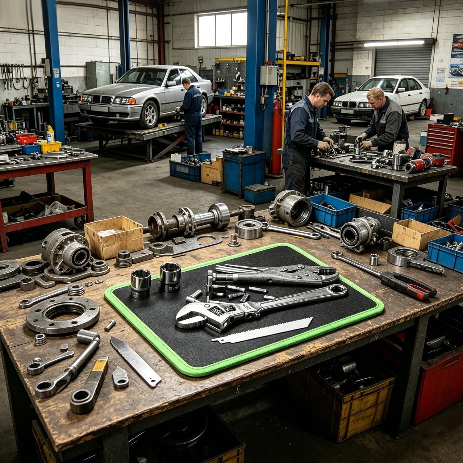  Tapis Magnétique à Outils - 32,3 X 24,8 X 0,7 Cm - Support Antidérapant - Pour Réparation Automobile, Atelier, Garage, Voiture, Construction, Projets électroniques, Bureau, Table