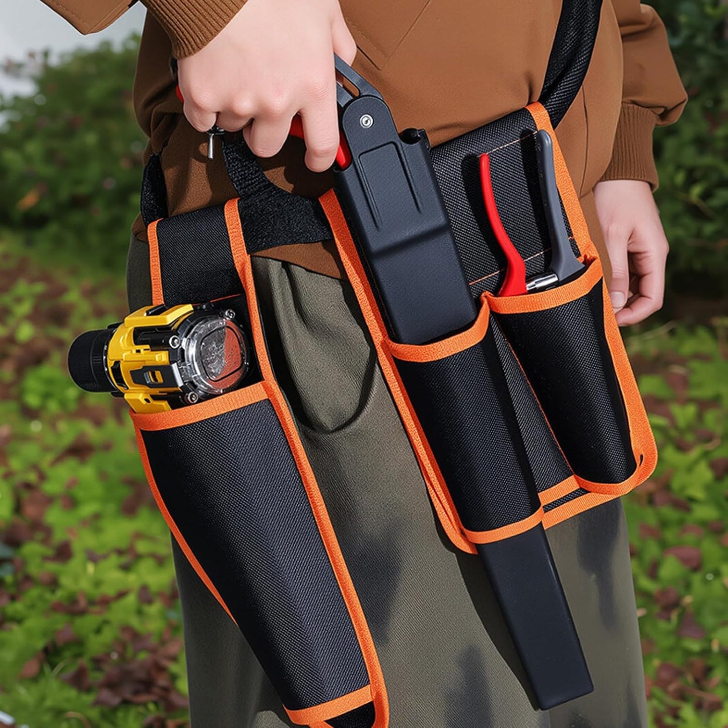 Poches De Ceinture à Outils Unilatérales Avec Plusieurs Poches/tablier De Travail Pour Les Travailleurs Du Bâtiment, Sac Ceinture D'électricien, Tabliers De Travail Pour Hommes Et Femmes