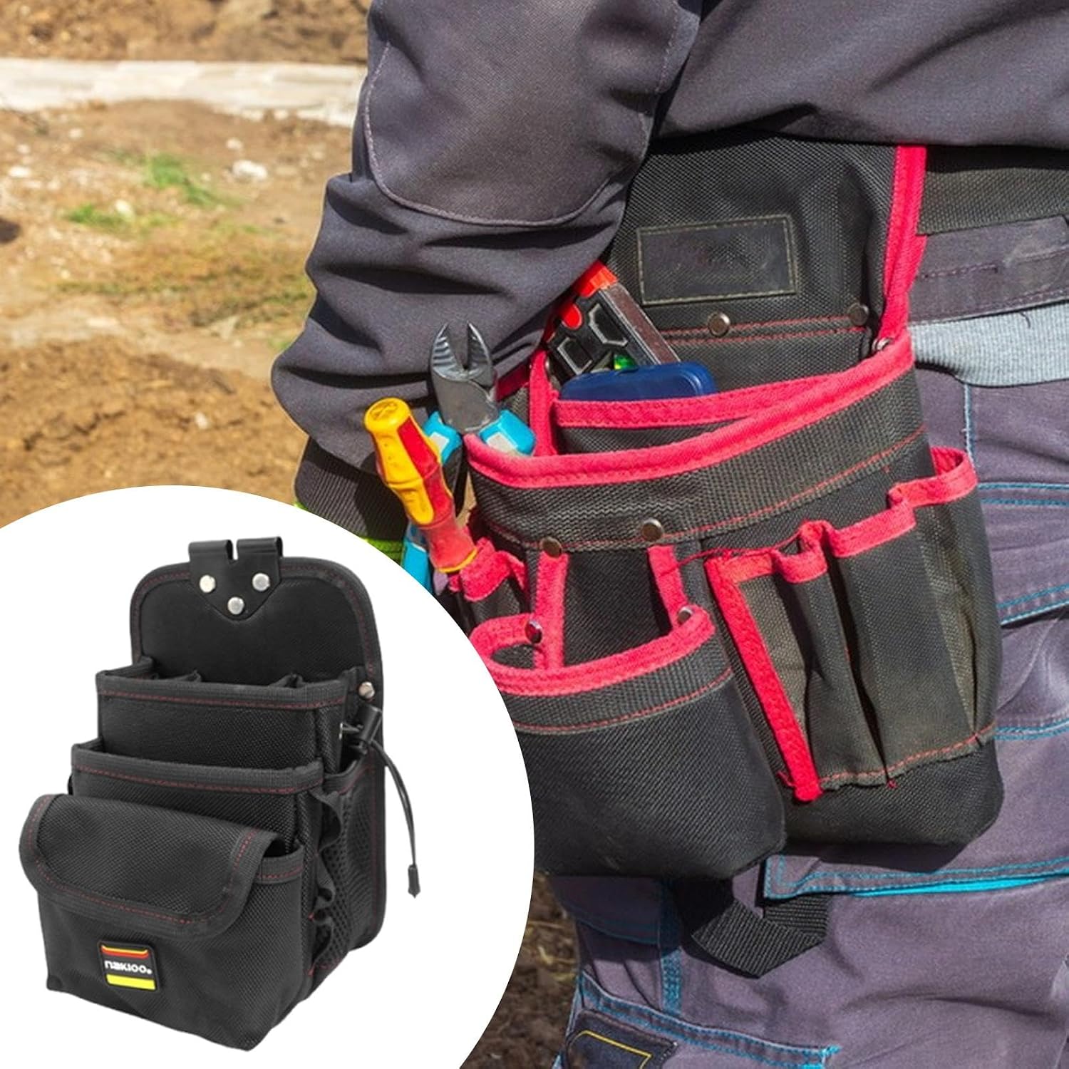  Pochette Porte-outils De Ceinture Pour Outils De Quincaillerie, Sac Banane Pour Les Outils De Travail, Idéal Pour Les Professionnels De La Répa, Style A Tool Pouch