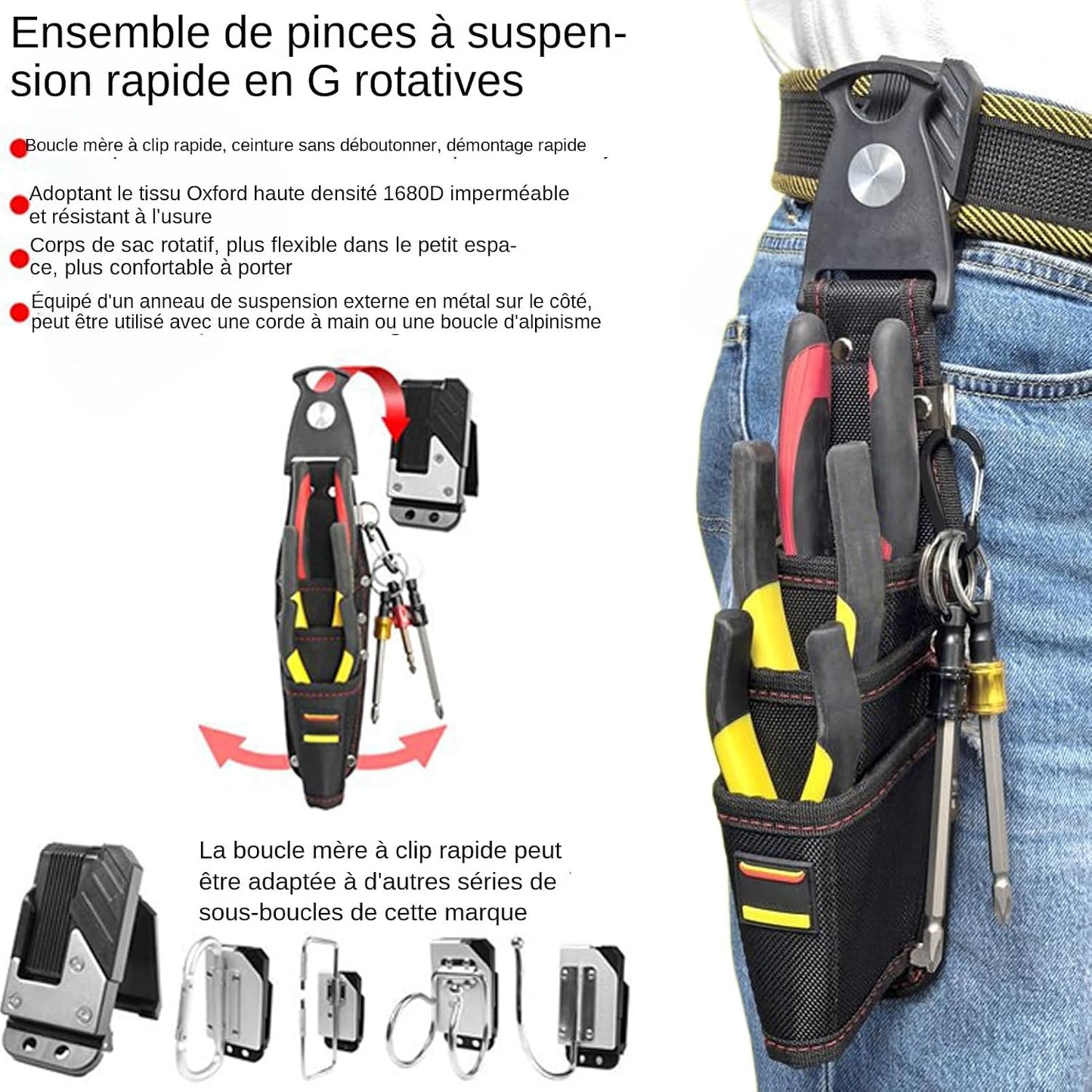  Porte-Outil Ceinture - Sac Plomberie Imperméable,Sac à Outils Compact Résistant Pour Électricien Mécanicien Bricolage Plomberie Pêche Menuiserie Chasse Randonnée
