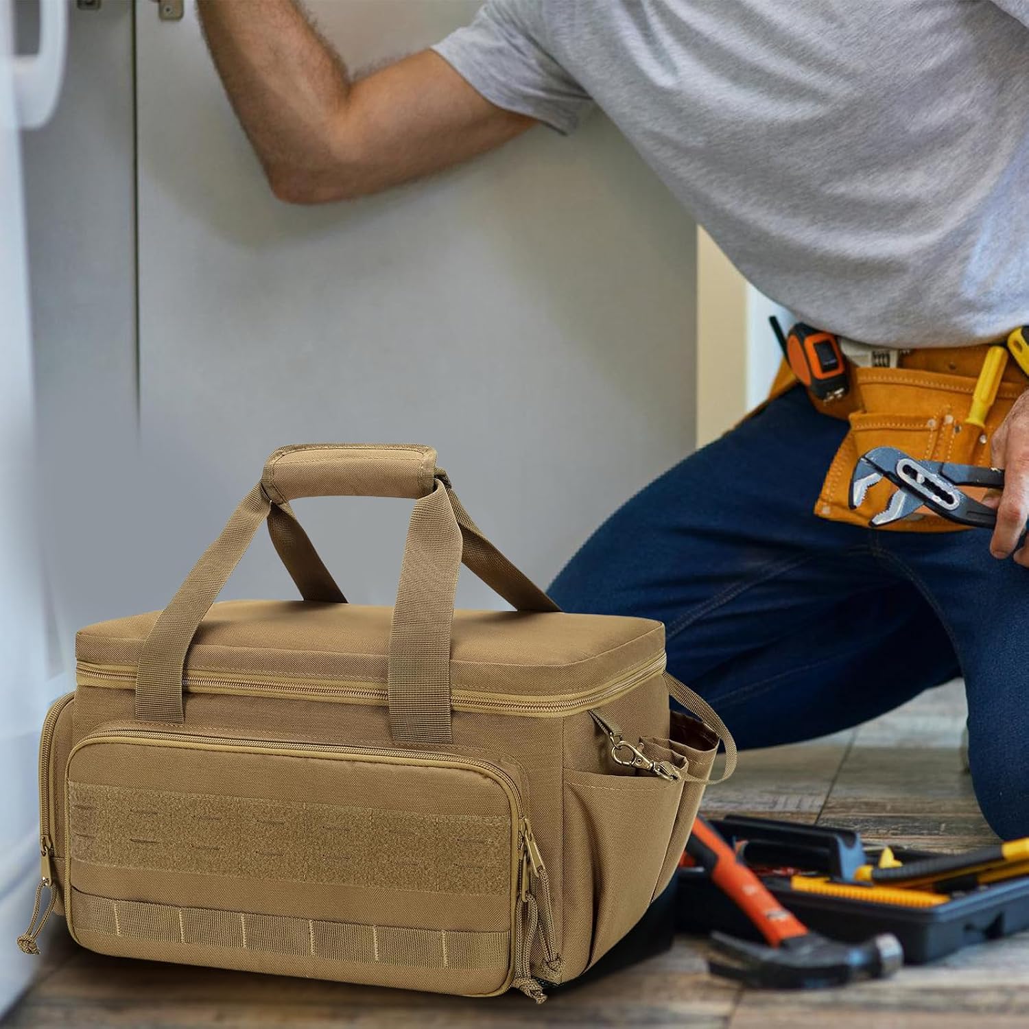  Sac De Travail Multifonction Avec Séparateur Amovible Et Plusieurs Poches, Parfait Pour La Maison, Le Garage Ou L'atelier, Sac à Outils Robuste