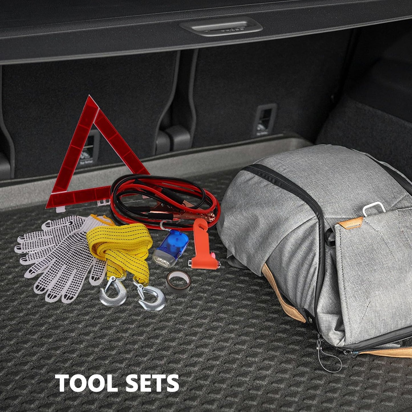  Jojofuny Trousse à Outils Pour Véhicule Multifonction Fiable En Abs Et Caoutchouc, Kit D'urgence Pour Inspections Automobiles Sur Route, 1 Set Pratique