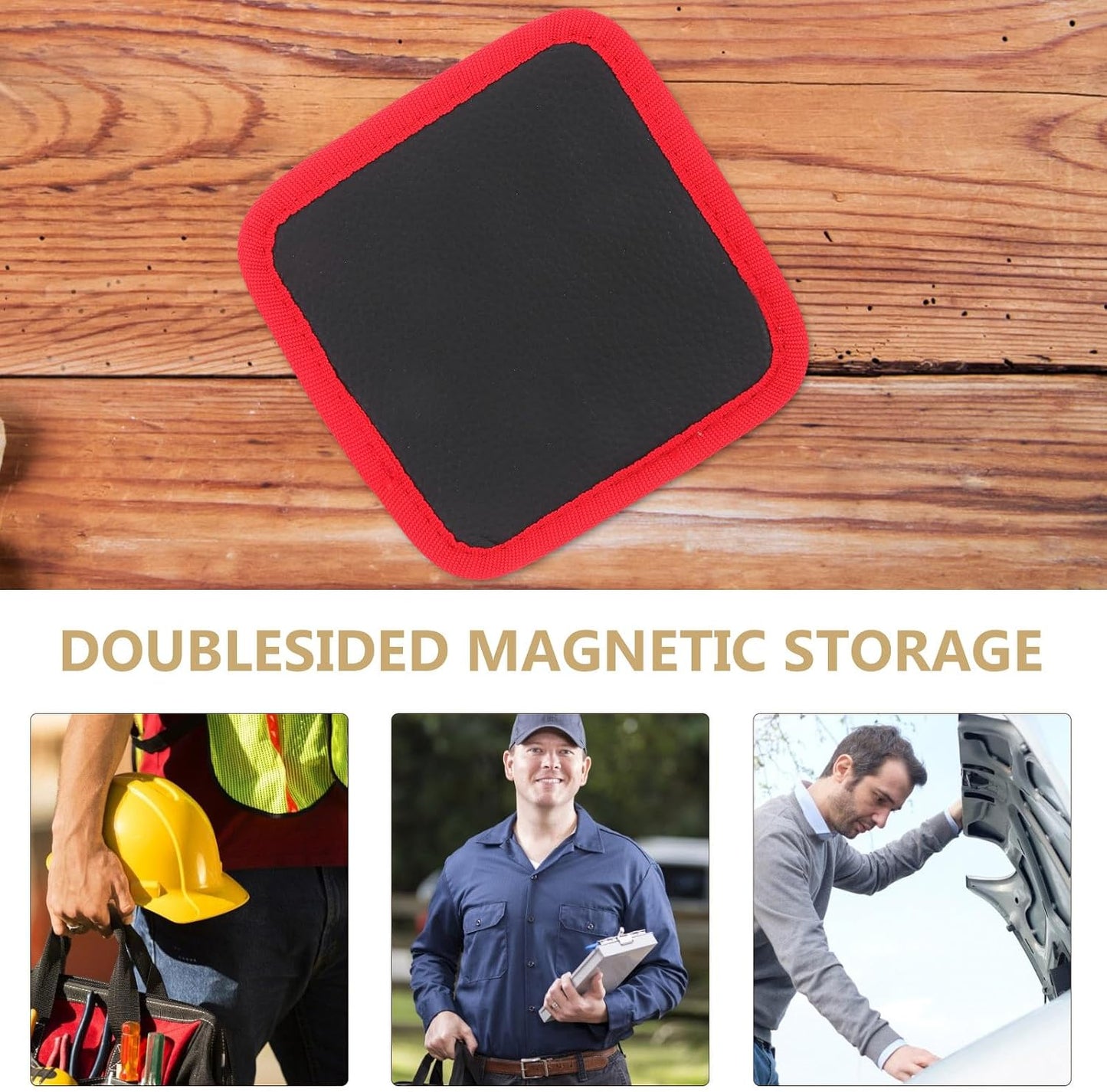 Angoily Tapis Magnétique Double Face Rouge Et Noir En Pu, Porte-vis Magnétique Compact Pour Rangement D’outils Et Pièces Métalliques, Plateau à Outils De Mécanicien Pratique Pour Atelier