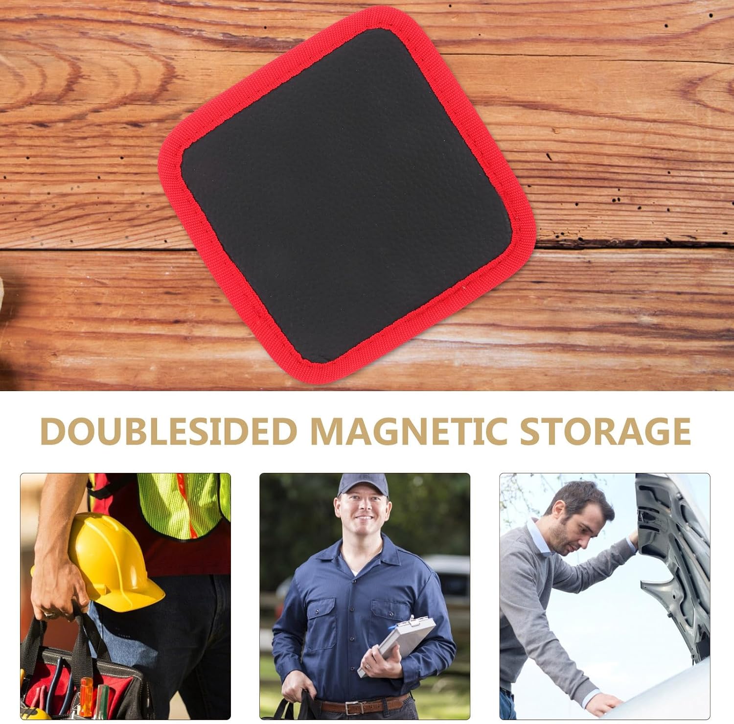 Angoily Tapis Magnétique Double Face Rouge Et Noir En Pu, Porte-vis Magnétique Compact Pour Rangement D’outils Et Pièces Métalliques, Plateau à Outils De Mécanicien Pratique Pour Atelier