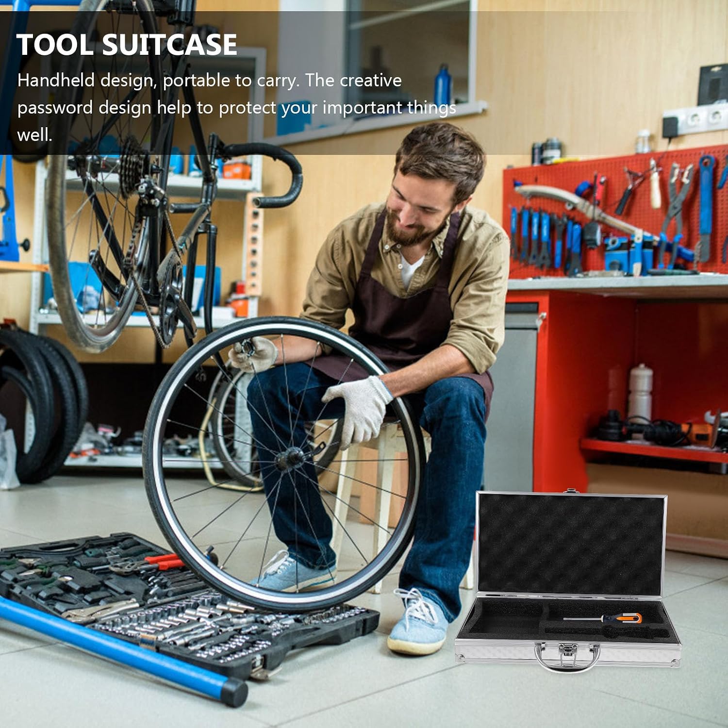  ULTECHNOVO Mallette Portable Légère Et Résistante En Alliage D'aluminium Protection Renforcée, Boîte à Outils Pour Bureau Et Voyage En Extérieur