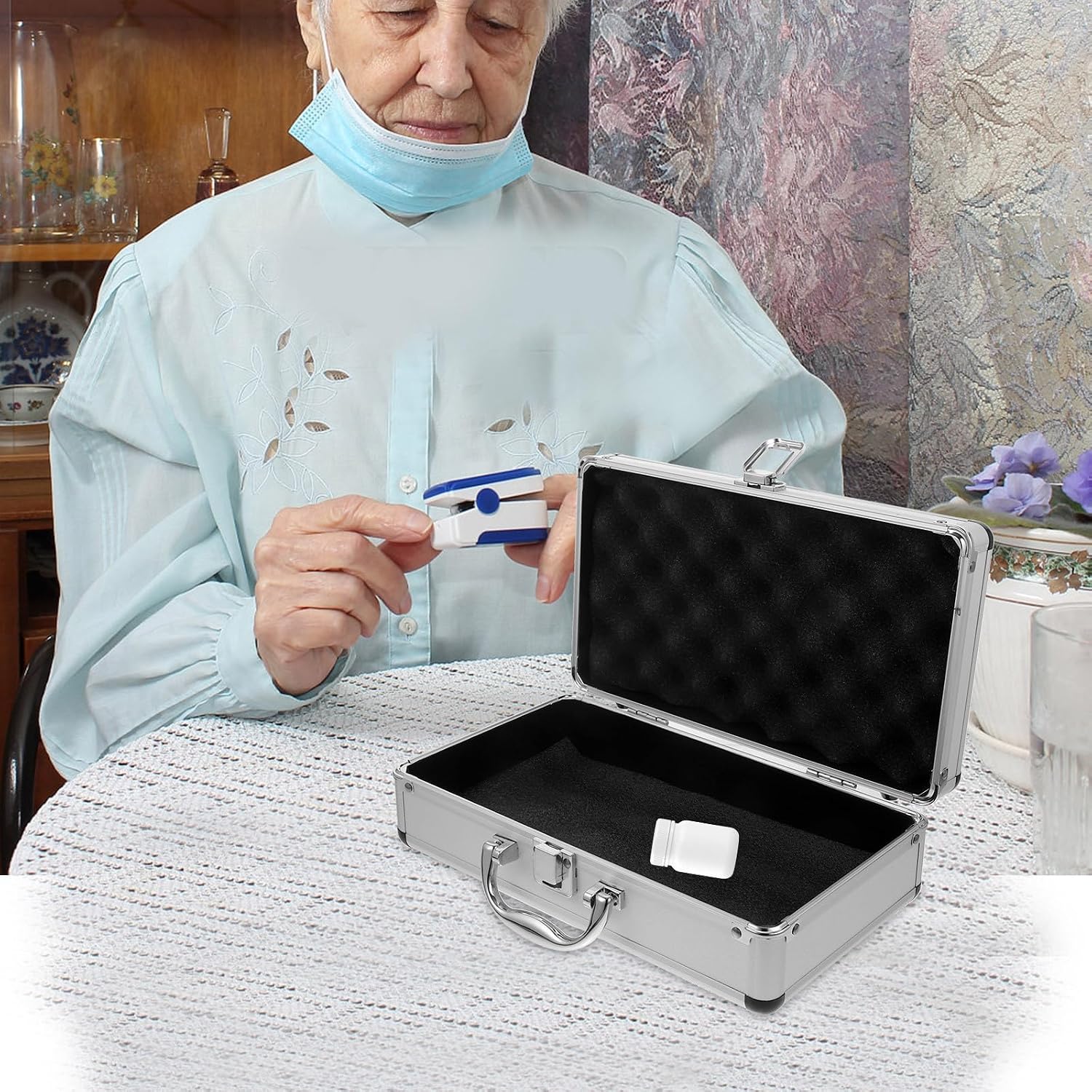  Healvian Malette Couteaux Professionnel Vide En Alliage D'aluminium Grosse Capacité, Étui Rigide Portable à Poignée, Pour Bureau Et Atelier