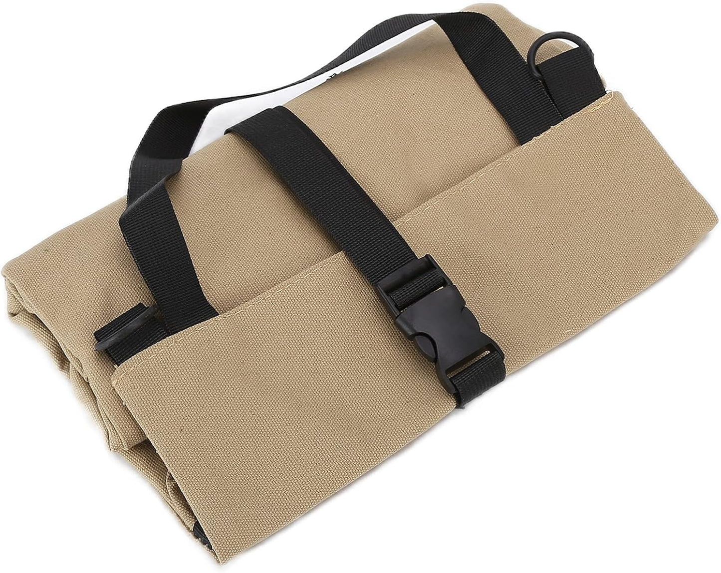 Cocoarm Sac à Outils En Toile, Mallette à Outils Pliable En Toile Avec Fermeture à Glissière, Rangement Enroulable De Grande Capacité, Sangles De Suspension, Conception Légère Pour Un Usage (Kaki)