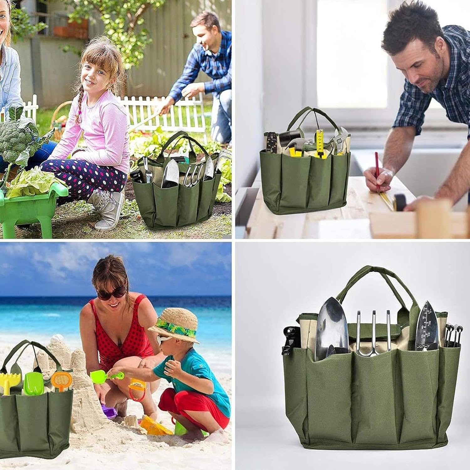 GENERIC Sac De Rangement Robuste, Organiseur D'outils De Jardinage, Utilitaire Avec Doublure Imperméable, Système De Poche, Sac De Transport Portable Avec Design Robuste, Entretien Extérieur Pour Truelles Et
