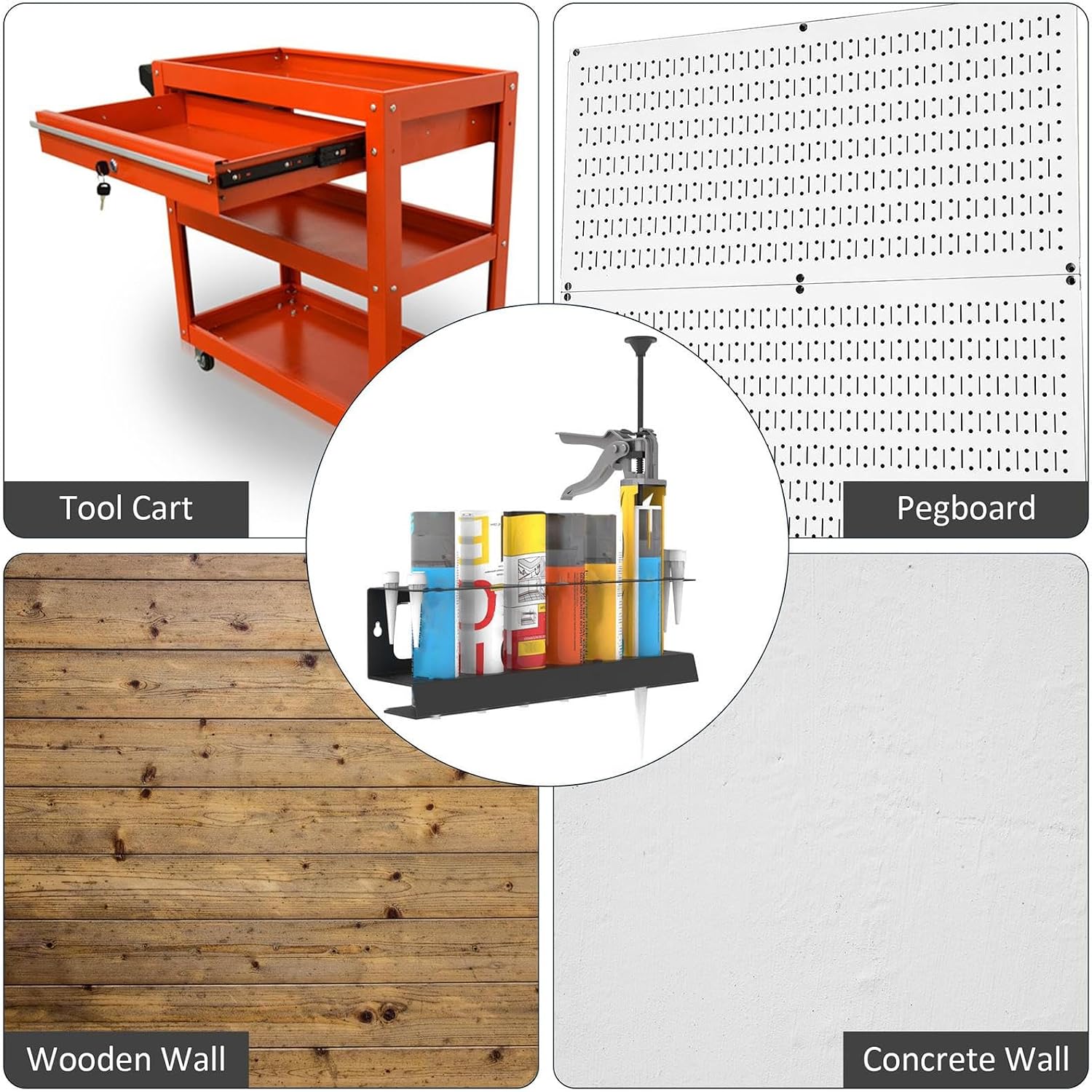  Support Pour Tubes En Silicone | Rangement Pour Bouteilles Avec Pulvérisateur - Organisateur De Bouteilles Avec Pulvérisateur Mural Pour Service D'étanchéité Et Detailing De Voitures En Atelier Et