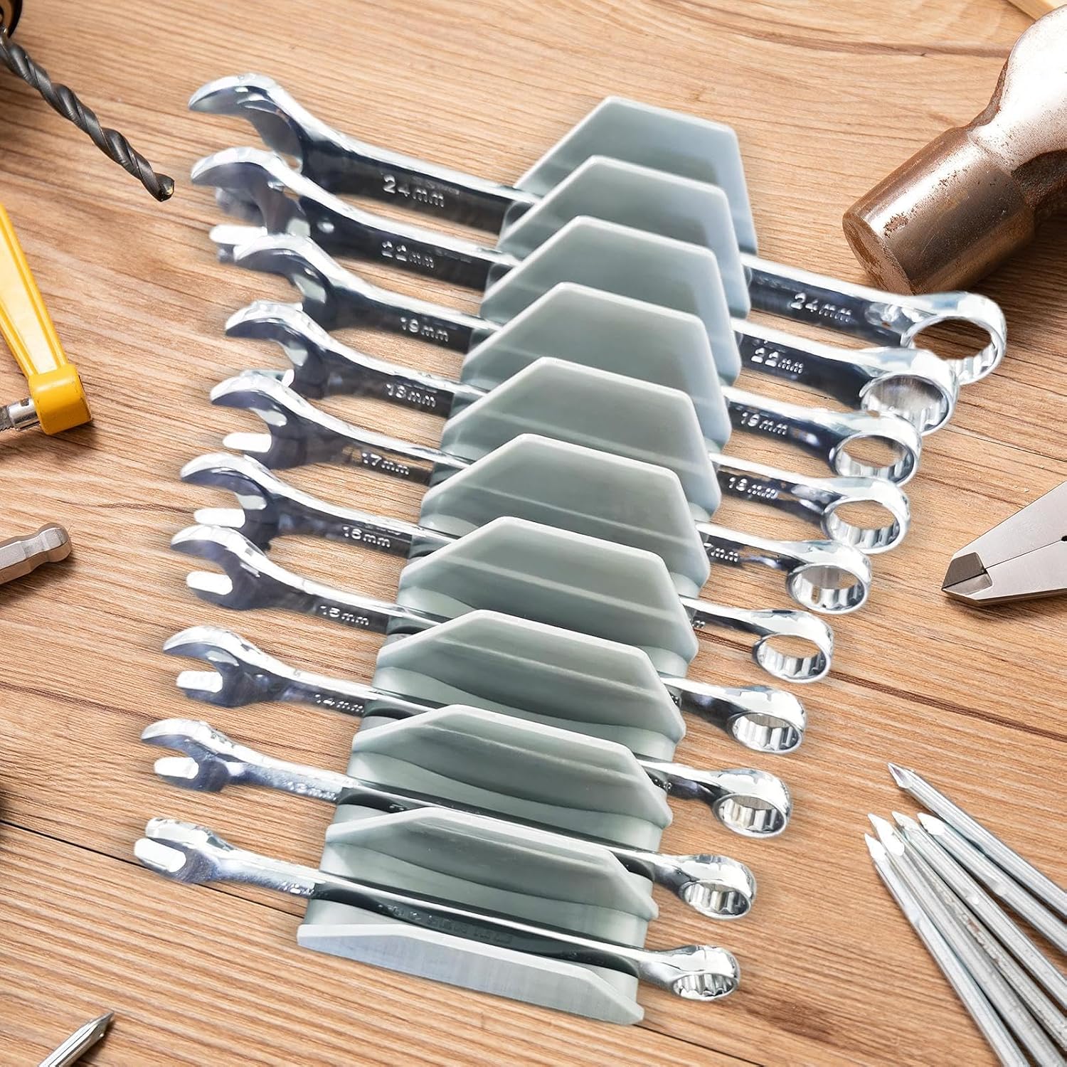  Organisateur De Clés Plates - Porte-Clés Et Organisateurs De Clés - Boîtier À 10 Fentes Avec Tiroir Pour Tournevis Et Étui À Extension Pour Garage Atelier Mécanique