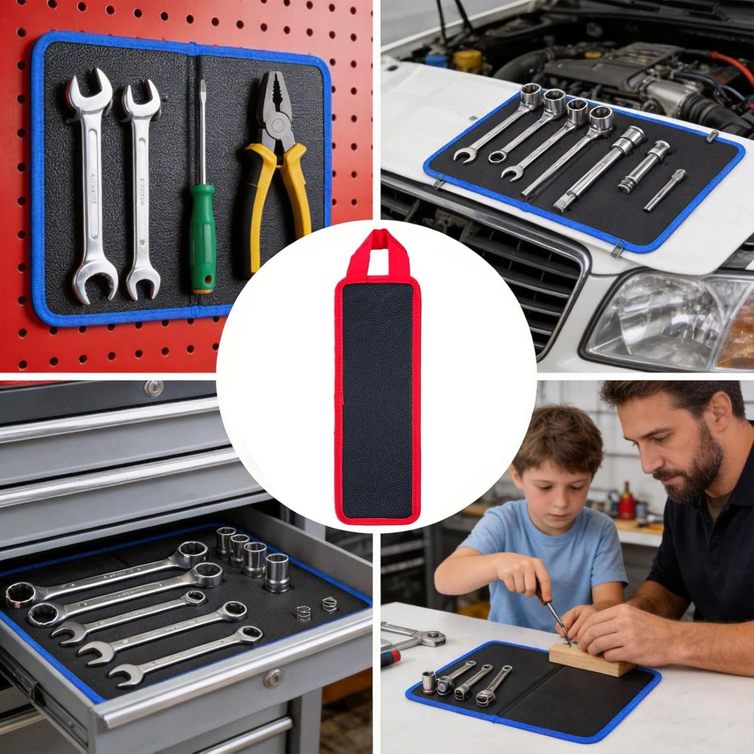  Tapis Magnétique Pour Outils - Plateau Magnétique Porte-Pièces Avec Poignées | Tapis Organisateur Souple Équipement | Pour Garage Atelier Réparation Automobile Jardin Maison À Outils