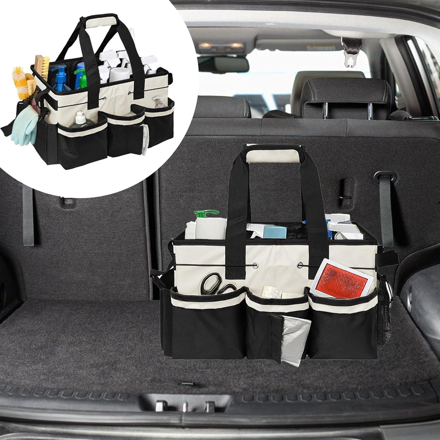  Sac à Outils Multifonction En Tissu Oxford Imperméable Et Résistant à L'usure, Grande Capacité Pour Outils De Nettoyage, Organiseurs En Tissu Oxford