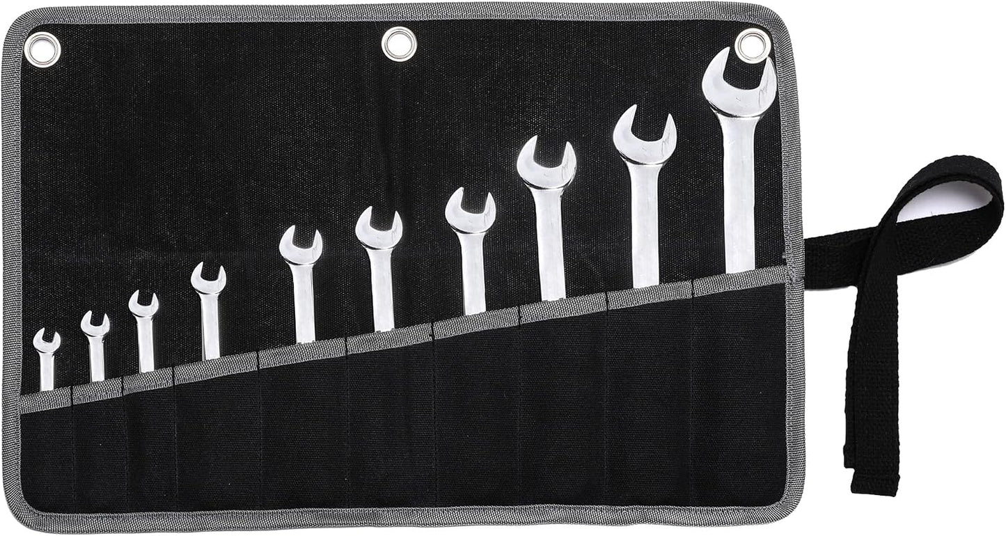  Sac De Rangement Pour Outils, 16 Oz En Toile Cirée, Résistant, 10 Poches, Métrique Et SAE, Porte-clé Avec œillets, Kaki, 45,7 Cm L X 38,5 Cm L