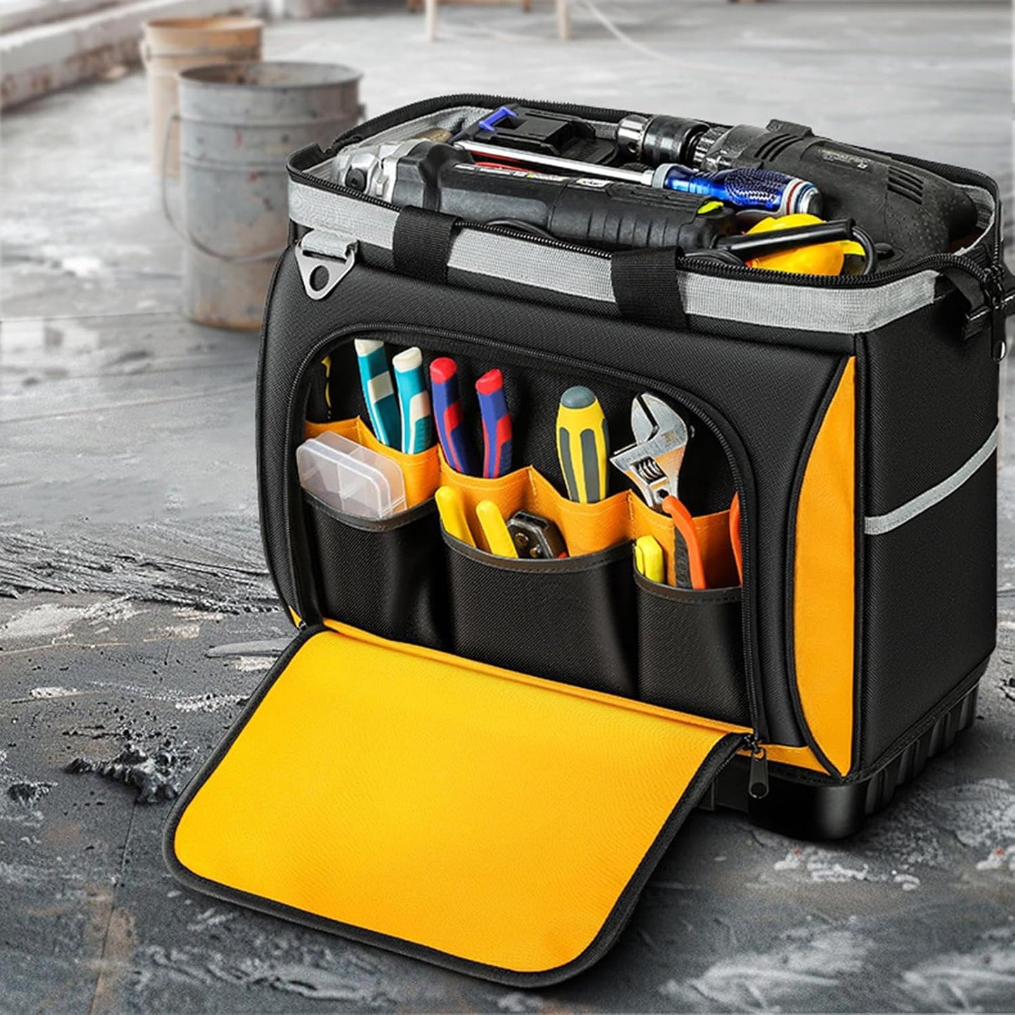 GENERIC Organisateur De Sac à Outils - Sac Pour électricien Multi-poches, Sac Imperméable à Dur, Construction De Matériaux , Réparations à Domicile, Utilisation De Garage, Rangement, P