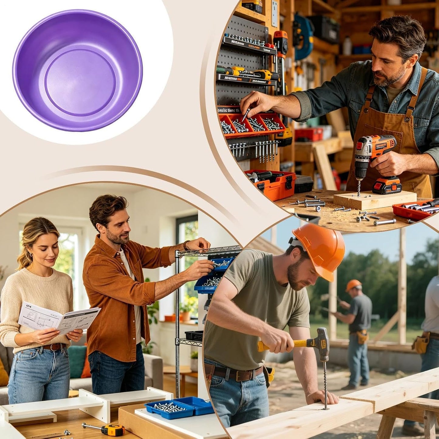  Plateau Magnétique à Vis,Organisateur De Rangement En Acier Inoxydable | Plateau Aimanté Pour Boulons - Pour Atelier Garage Réparation Auto Stockage
