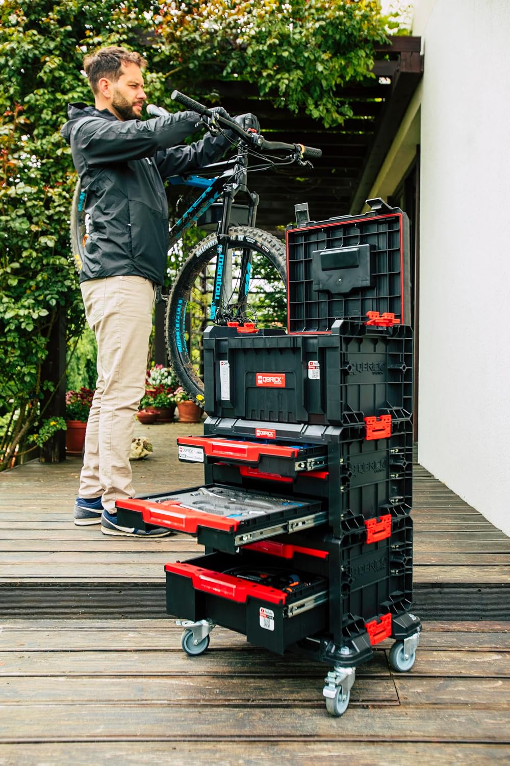  Qbrick System Boîte À Outils Vide Caisse À Outils Boîte De Rangement Avec Mousse De Protection 450 X 322 X 126 Mm Noir Rouge PRO