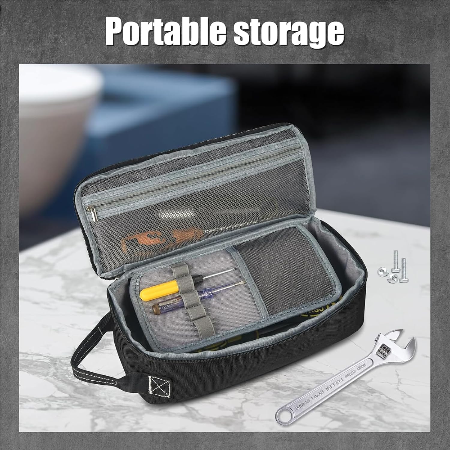  Pochettes Pour Équipement D'électricien Tissu Imperméable 1680D Poche 'accès Spacieuse À Bandoulière Porte-outils Organisateur 'outils 'électricien Avec Poches