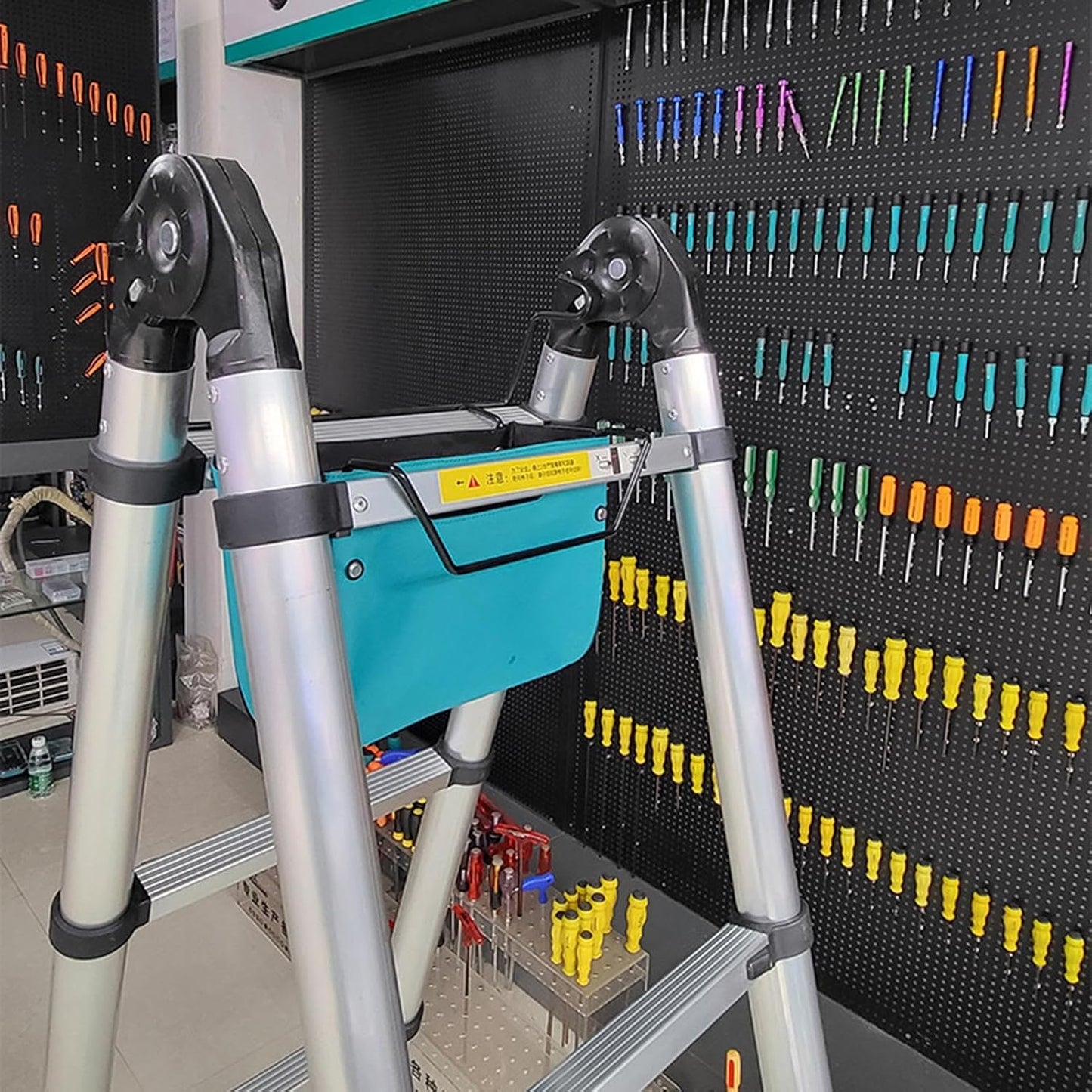  Porte-Outils Pour Échelle - Organisateur De Matériel Peintre,Organisateur D'Outils Échelle Extensible,pour Peintres Propriétaires Électriciens Techniciens Couvreurs Jardiniers Atelier Garage Entrepôt
