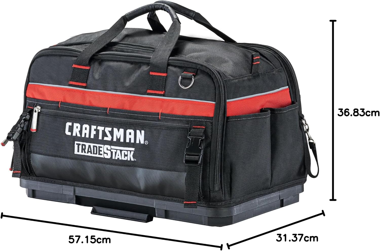  CRAFTSMAN TRADESTACK CMST21450 Sac à Outils En Polyester Durable, Noir Et Rouge, 57,1 Cm