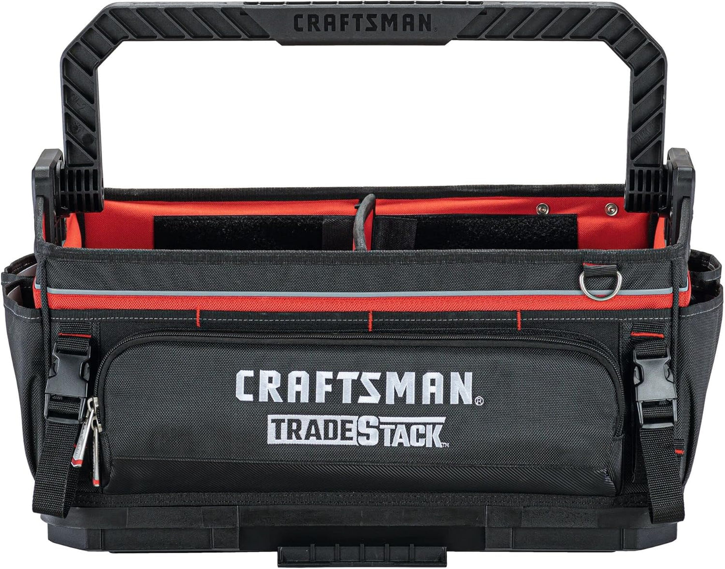  CRAFTSMAN Trade STACK CMST21451 Sac à Outils Avec Fermeture éclair, 56,8 Cm, Polyester, Noir/rouge