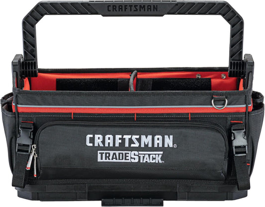  CRAFTSMAN Trade STACK CMST21451 Sac à Outils Avec Fermeture éclair, 56,8 Cm, Polyester, Noir/rouge