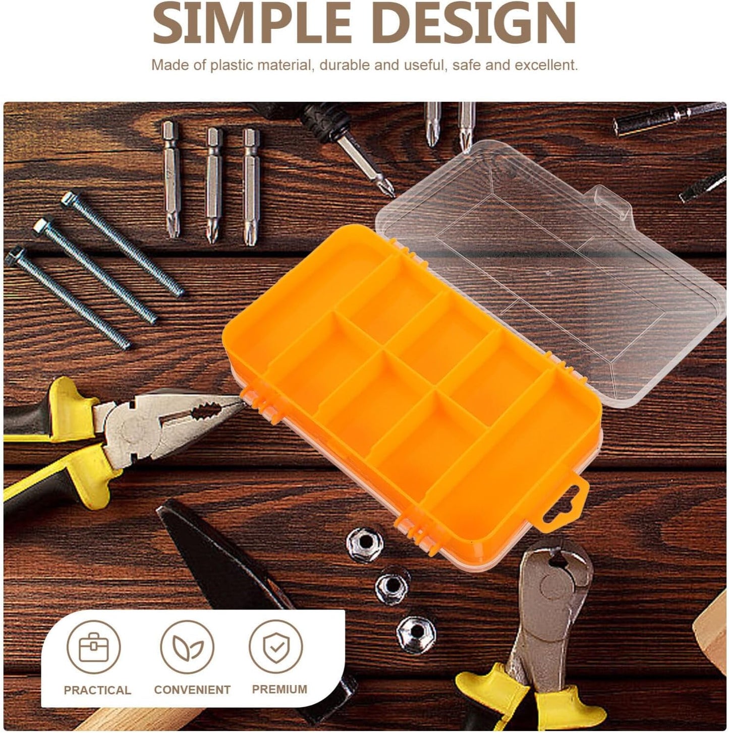  Vaguelly 1 Boîte De Rangement Pour Petites Pièces, Boîte à Outils Double Face Avec Séparateurs Amovibles En Plastique Pour Vis, Boulons, écrous
