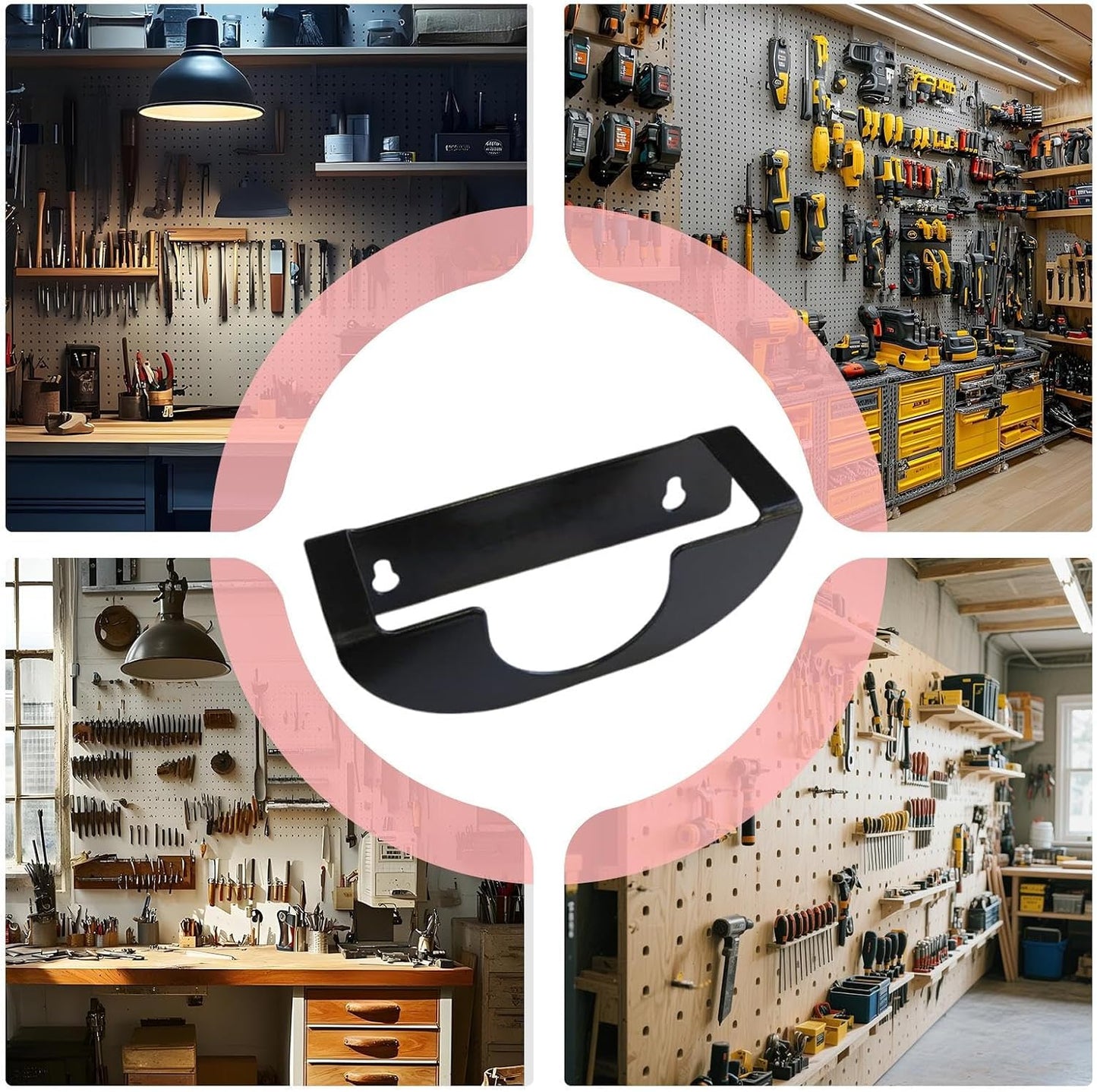  Power Tool Organizer, Wall-Mounted Grinder Tool Holder, Heavy-Duty Rack, Multifunctional Storage Solution, Good For Garage, Workshop, Angle Grinder, 6.29x1.96x1.96 Inches