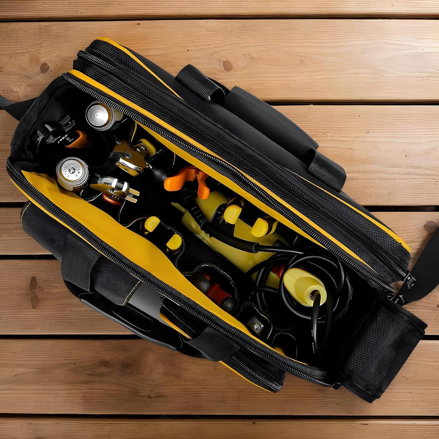  Sac à Outils Pour Technicien De Grande Capacité, Sac à Outils Pour électricien,Sac à Outils En Toile Fourre-tout Robuste De Grande Capacité | Organisateur D'outils Portable Avec Bandoulière Pour