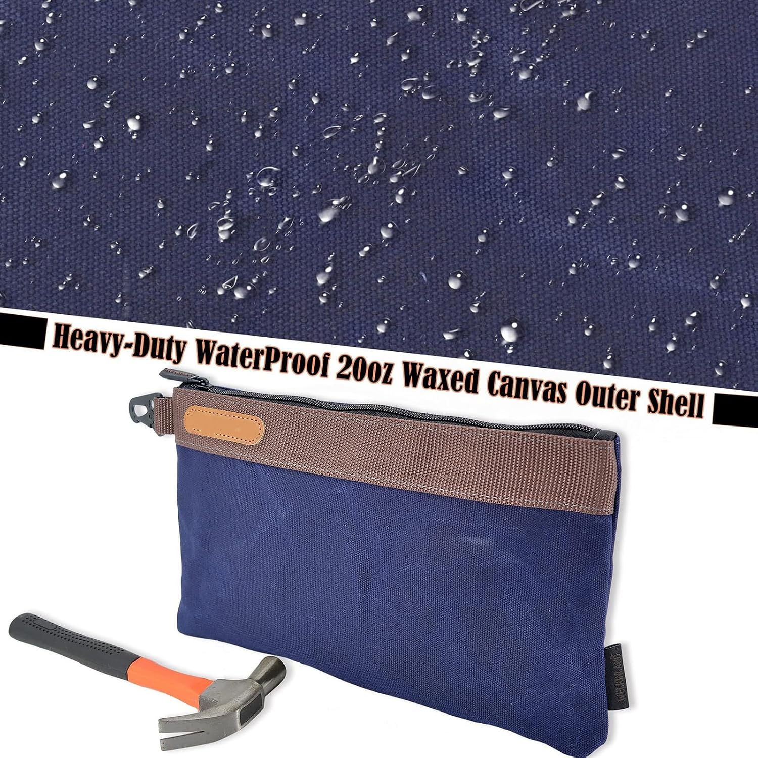  Sac à Outils Professionnel Robuste En Toile Cirée, Grande Capacité, Support Droit, Large Fond Plat, Sac à Outils Robuste