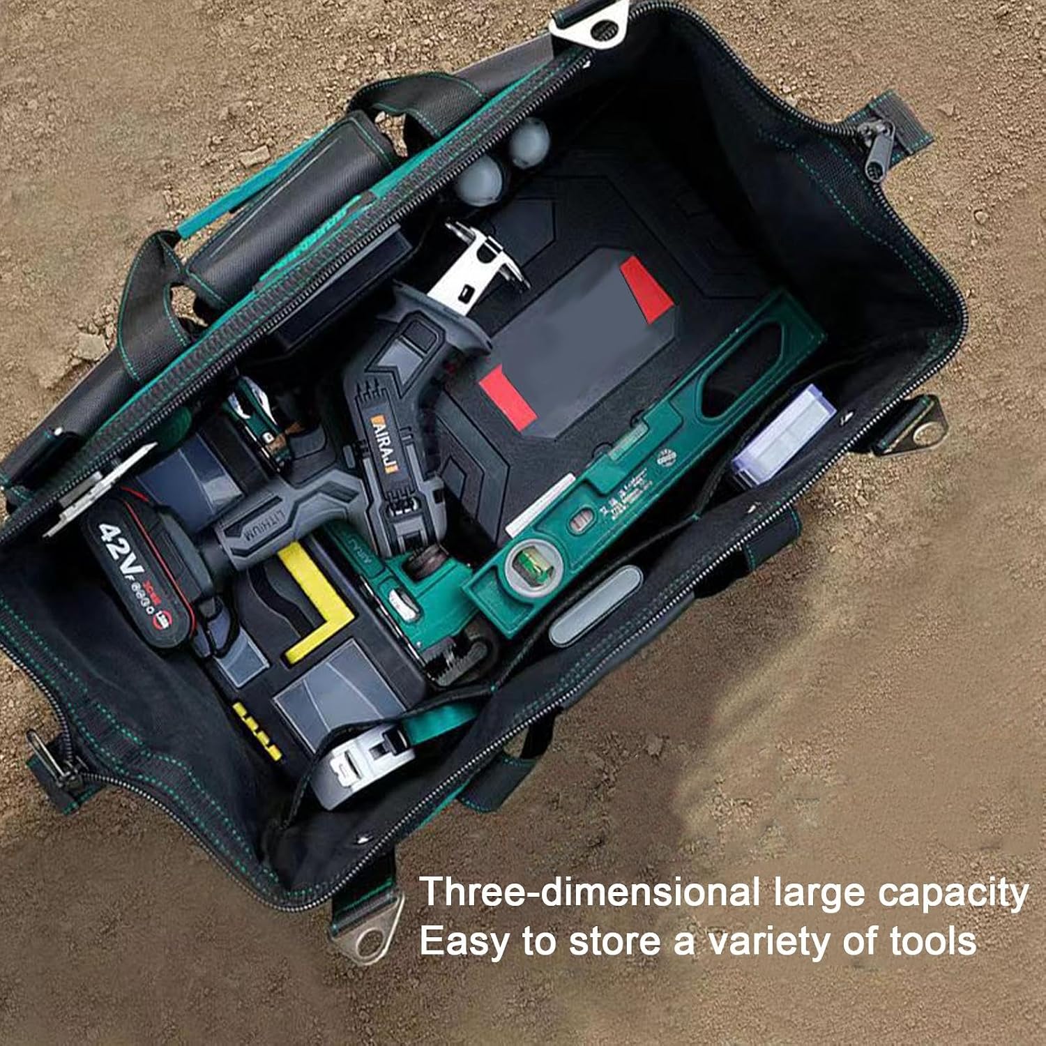  Sac à Outils, Organiseur De Boîte à Outils Portable, Sac De Rangement D'outils, Porte-outils à Large Ouverture, Organisateur D'outils Multi-poches, Rangement D'outils Doux, Sac à Outils Robuste,